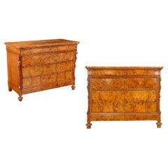 Pair of Norther Italian Burl Wanut commodes - Circa 1880