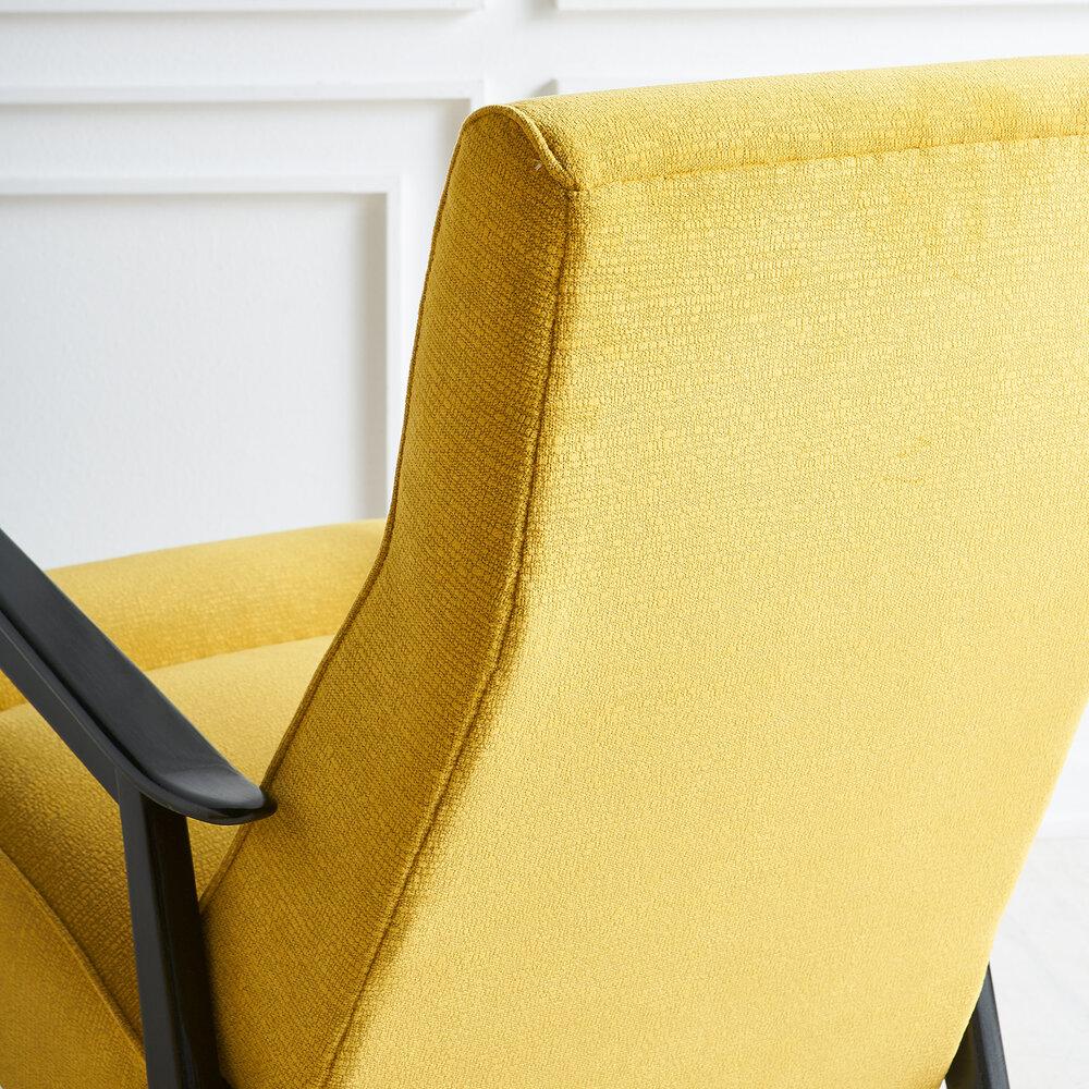 Mid-20th Century Pair of Northern European Black and Yellow Lounge Chairs