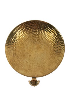 Pair of Northern European Hammered Brass Wall Candle Sconces, 1980s