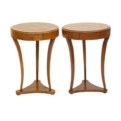 Pair of Northern Italian Inlaid End Tables