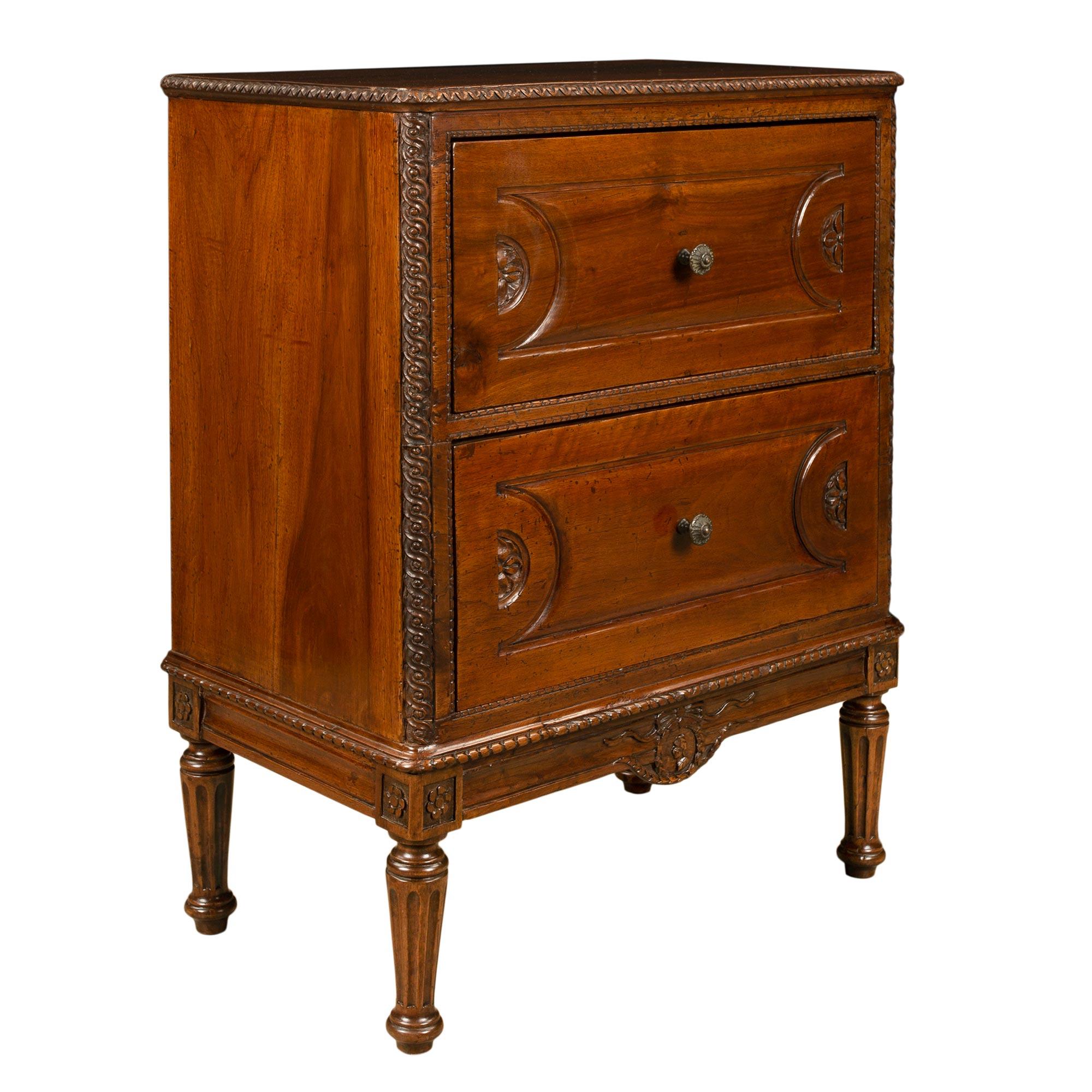 Pair of Northern Italian Mid-18th Century Walnut Chests In Good Condition For Sale In West Palm Beach, FL
