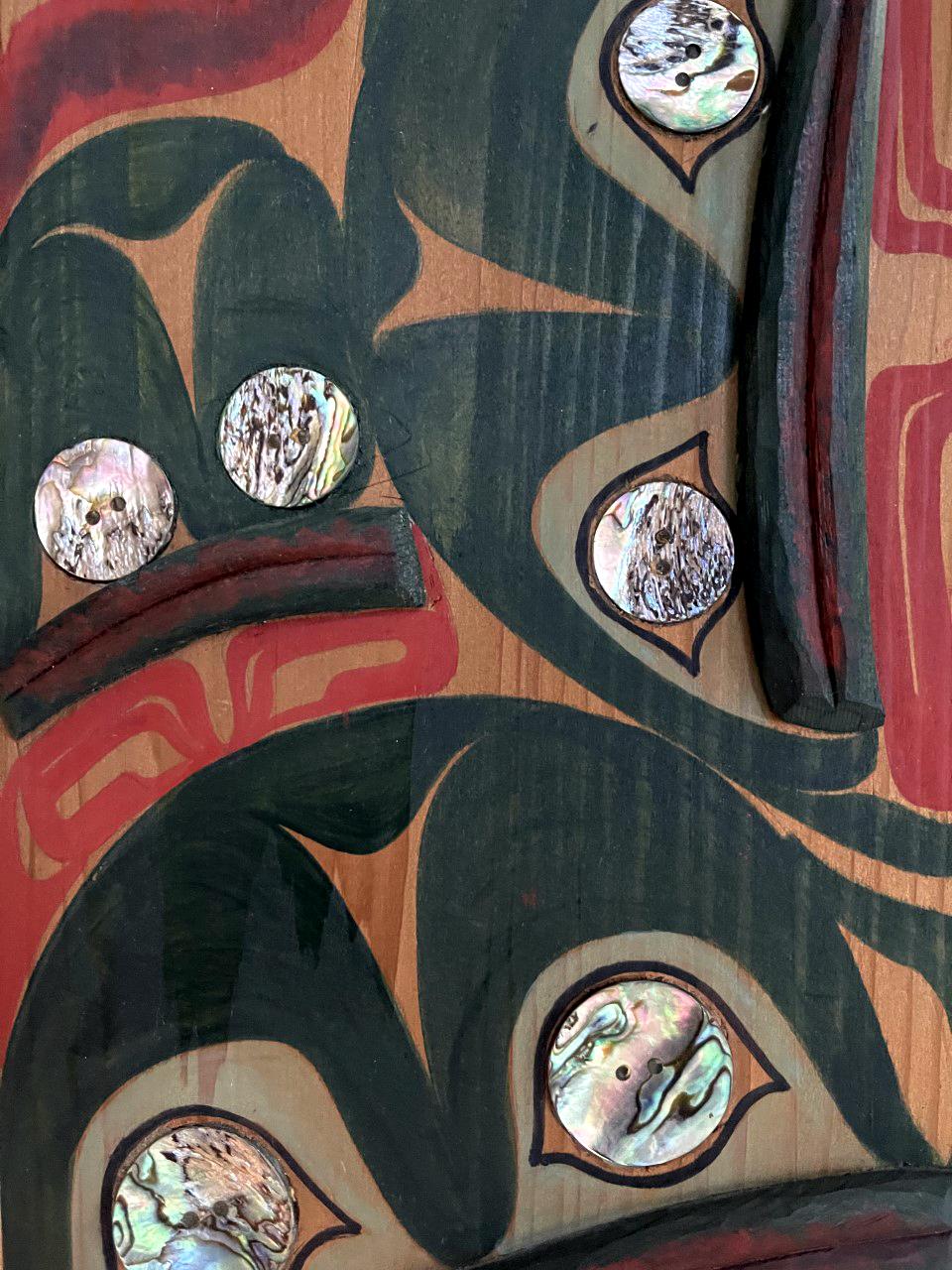 Late 20th Century Pair of Northwest Coast Native Carved and Painted Cedar Panels