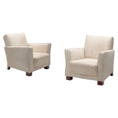 Pair of Norwegian Armchairs in Cowhide, Norway ca 1930s
