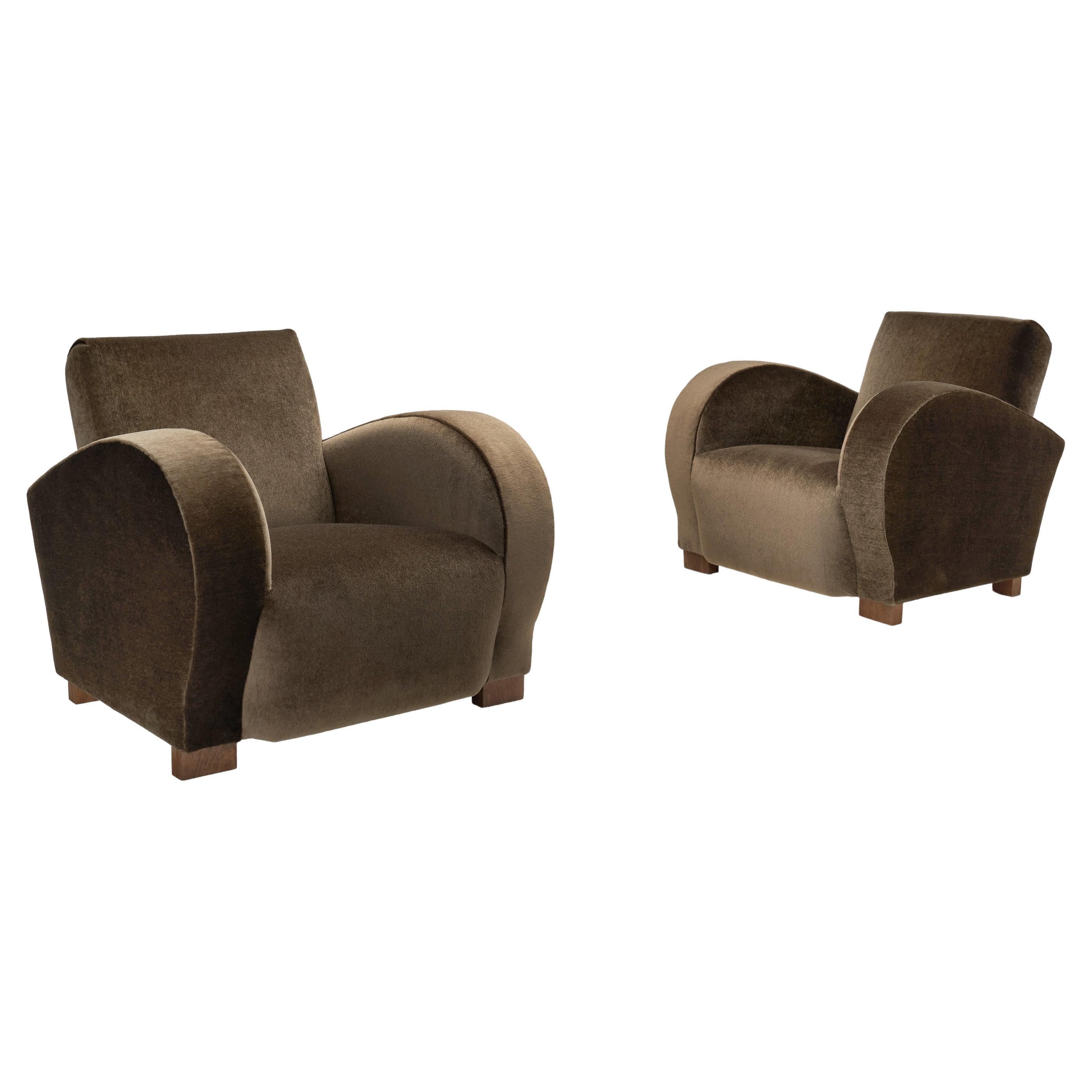 Pair of Norwegian Art Deco Armchairs, Norway 1930s