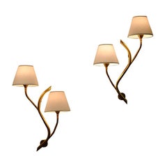 Pair of Norwegian Branch Brass Wall Lamps from Astra, 1956