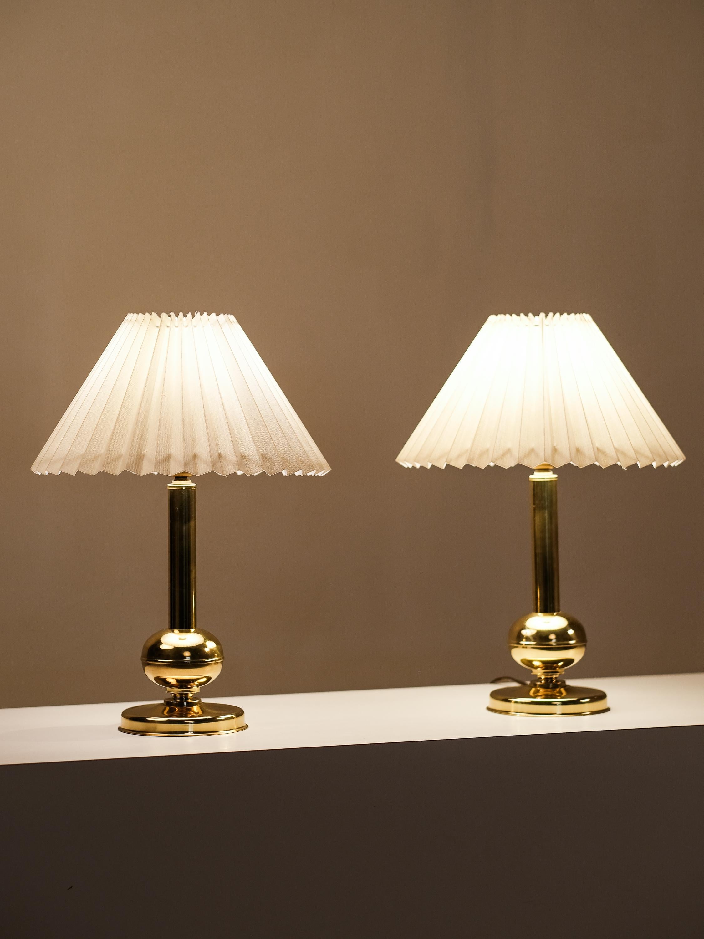 Pair of Norwegian Brass Table Lamps by G. Johansen, 1960s For Sale 9