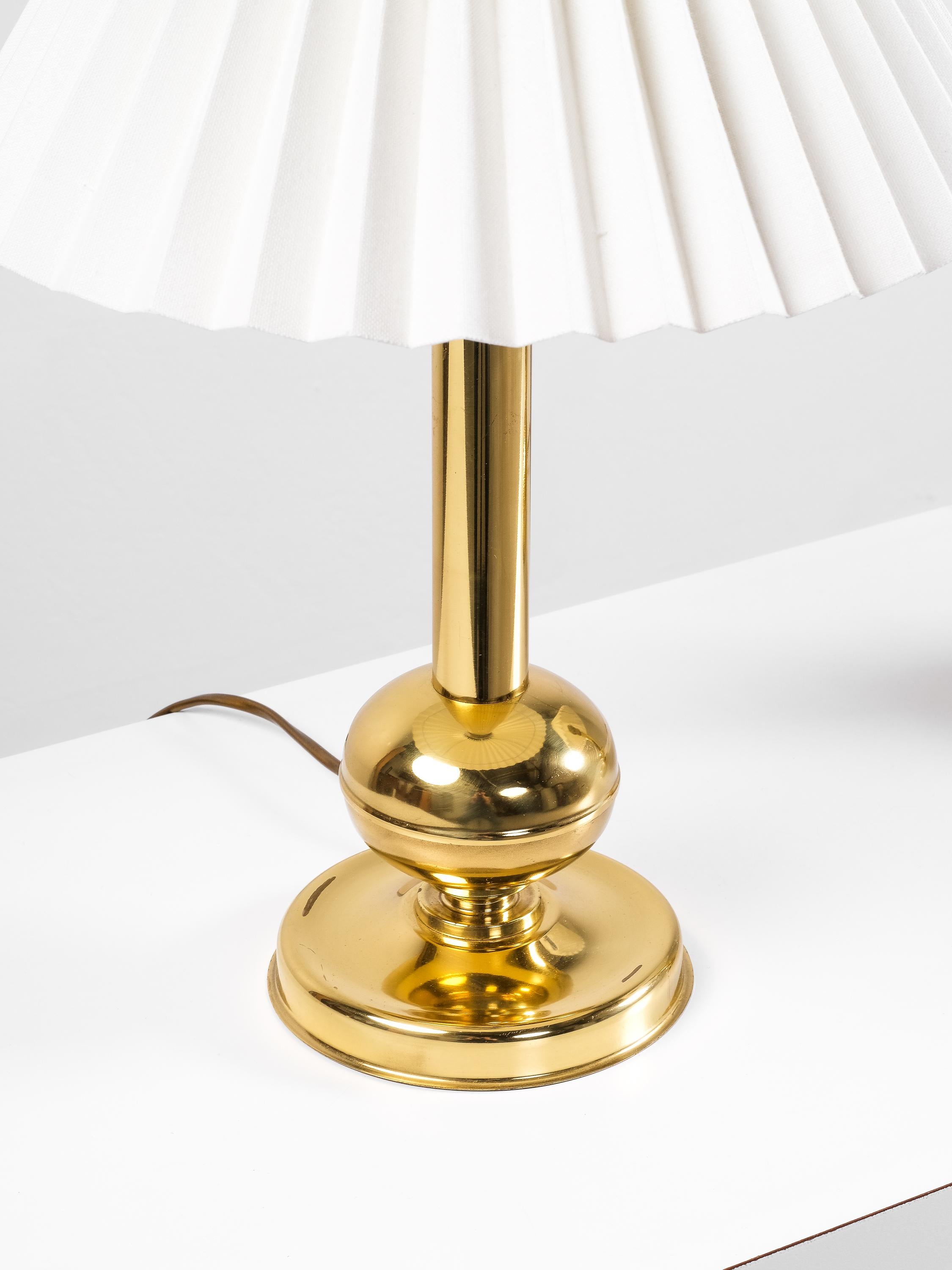 Pair of Norwegian Brass Table Lamps by G. Johansen, 1960s For Sale 1