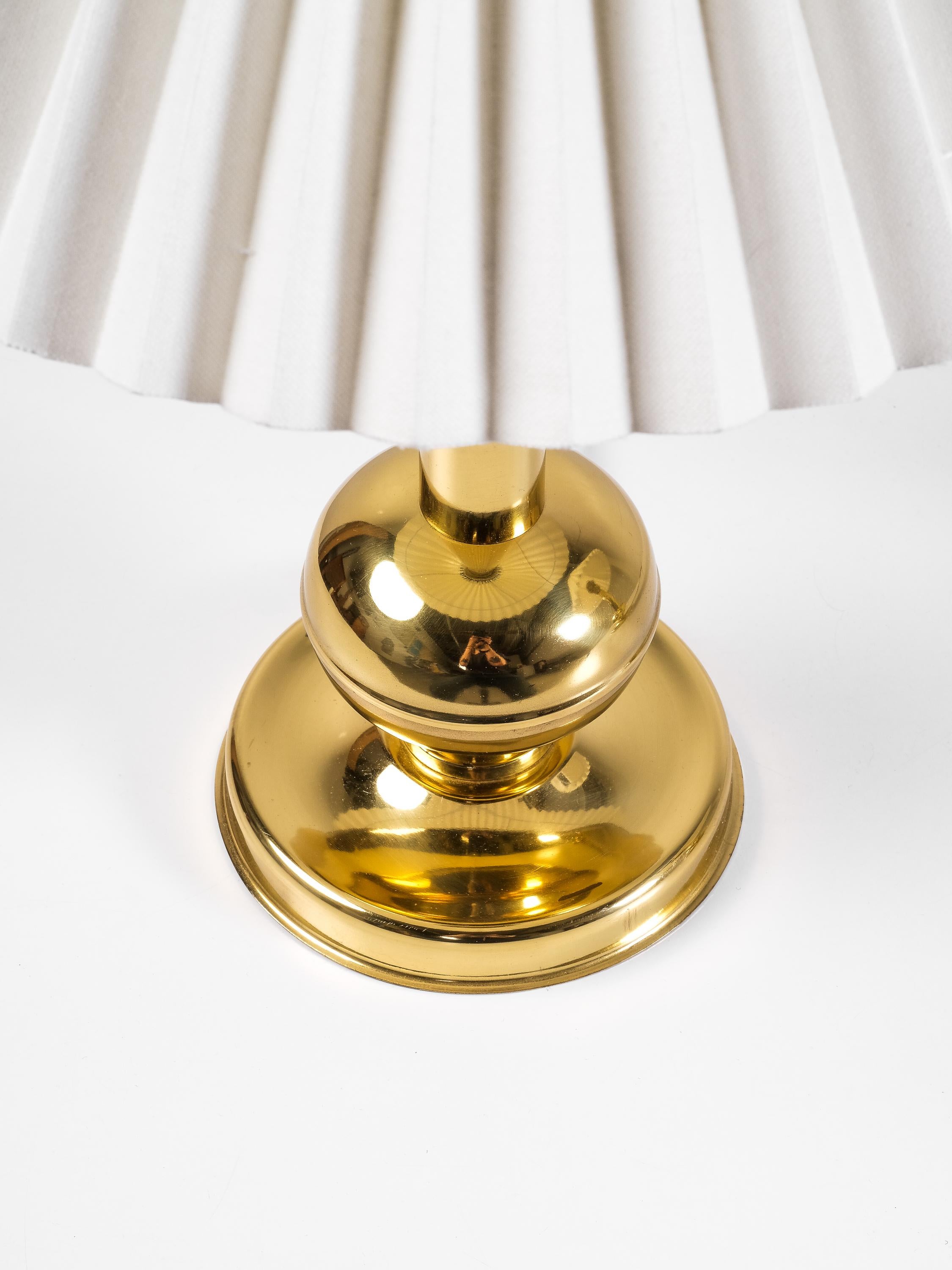 Pair of Norwegian Brass Table Lamps by G. Johansen, 1960s For Sale 3