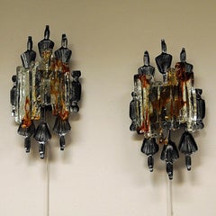 Pair of Norwegian Brutalist Wall Lamps by Steen & Steen 1960s