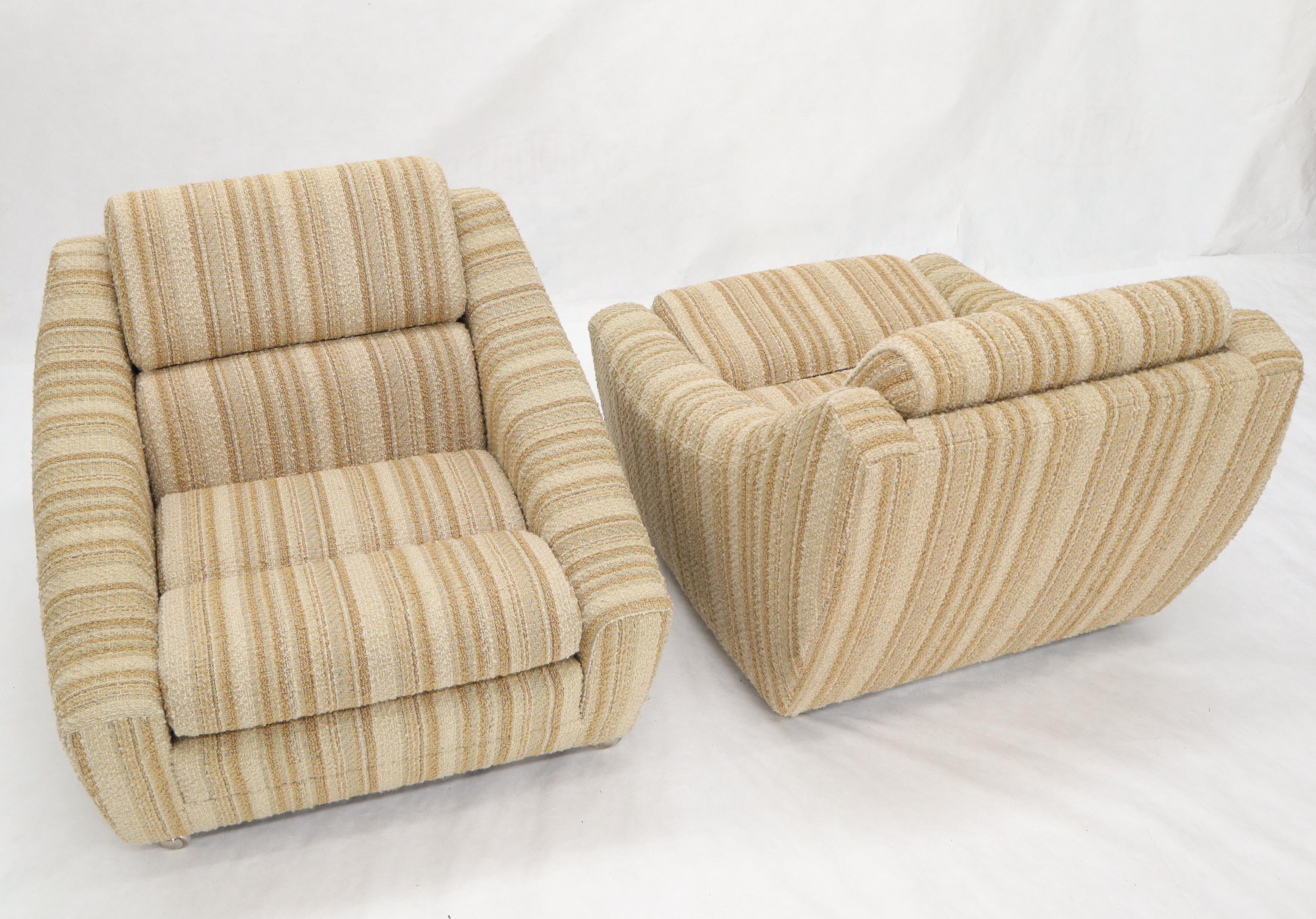 Mid-Century Modern Pair of Norwegian Danish Modern Lounge Chairs on Casters