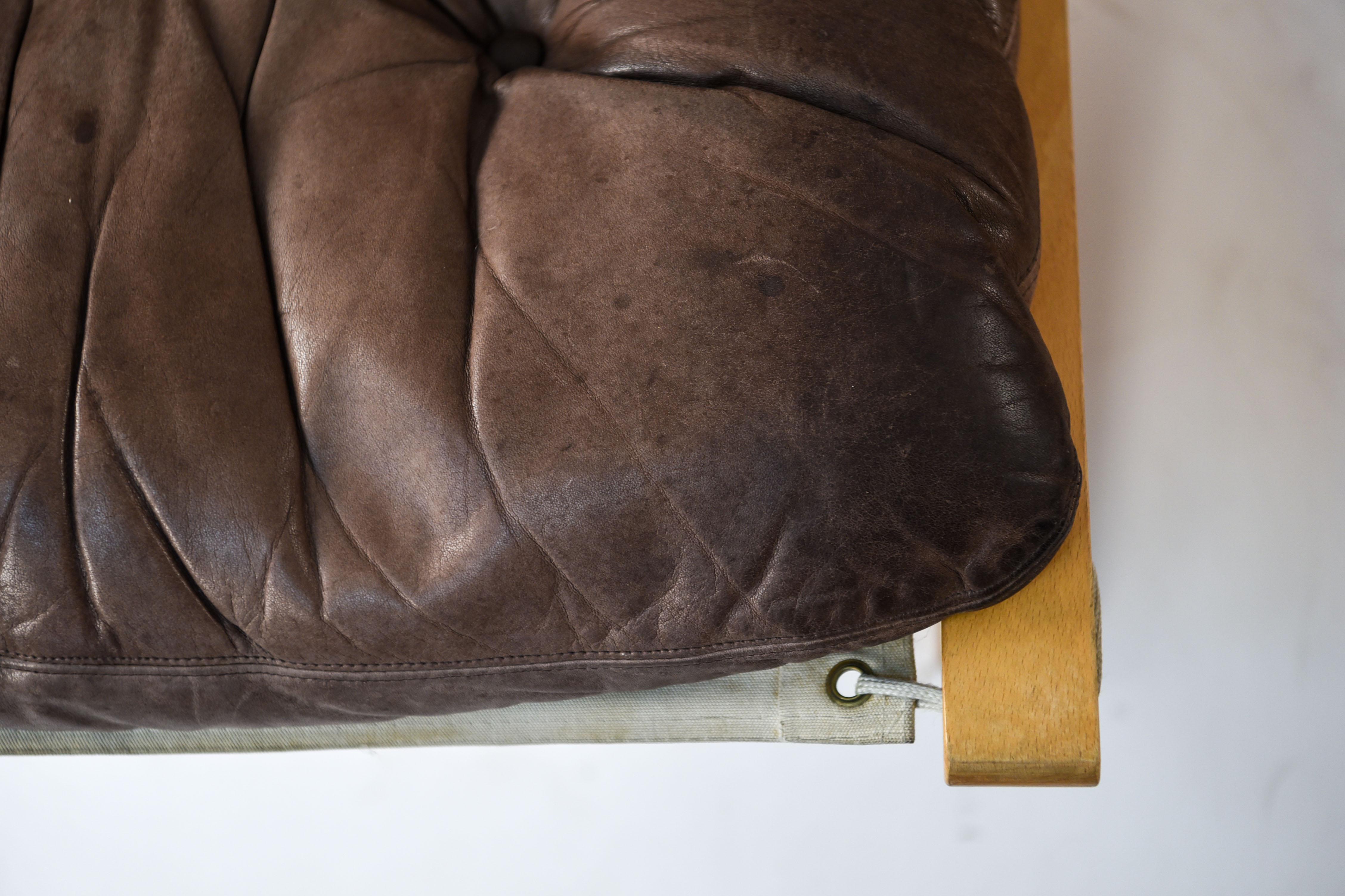 Mid-20th Century Pair of Norwegian Ingmar Relling for Westnofa Brown Leather Siesta Chairs