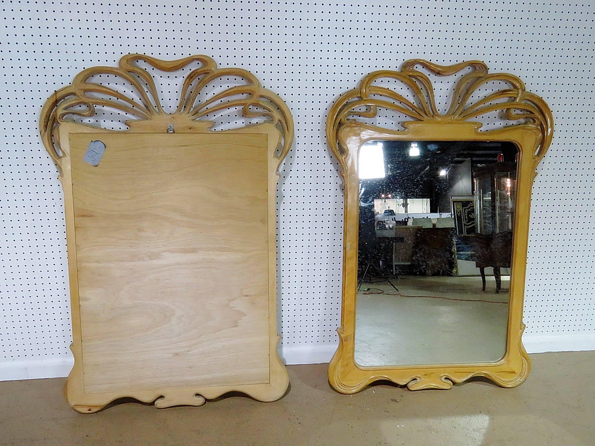 Pair of Nouveau Style Mirrors in the Manner of Majorelle In Good Condition In Swedesboro, NJ