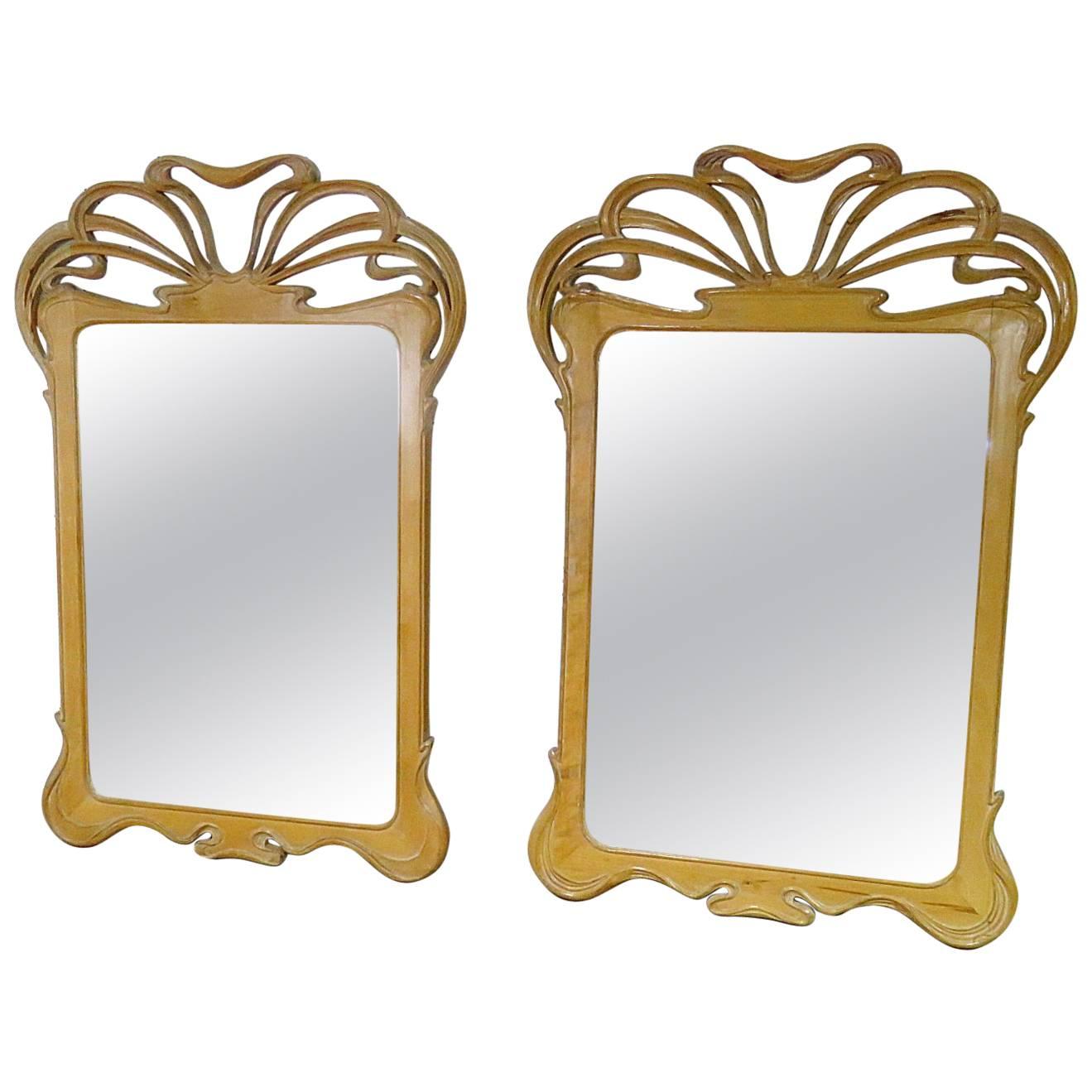 Pair of Nouveau Style Mirrors in the Manner of Majorelle