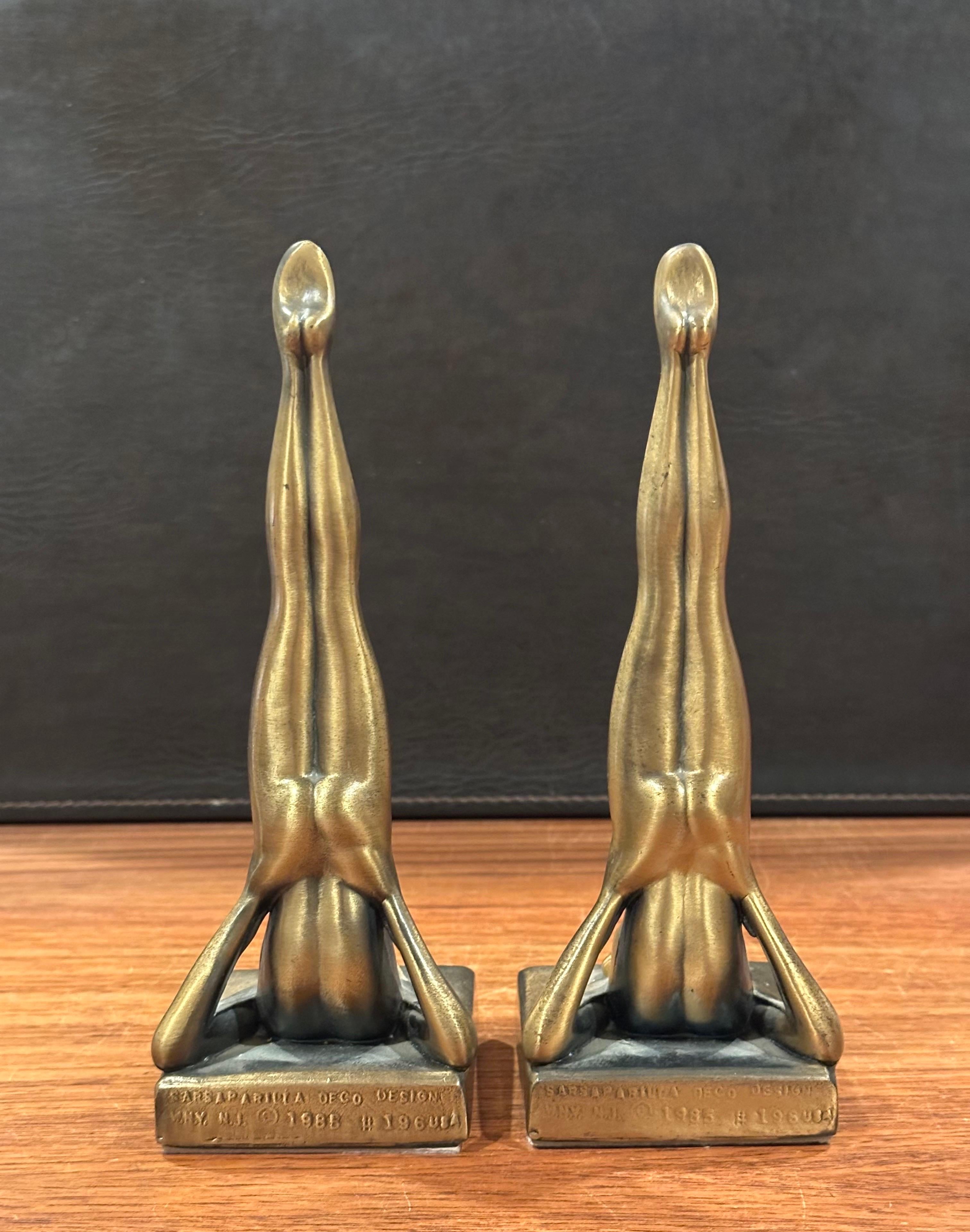 Pair of Nude Nymph Reproduction Art Deco Bookends by Sarsaparilla Deco Design For Sale 4