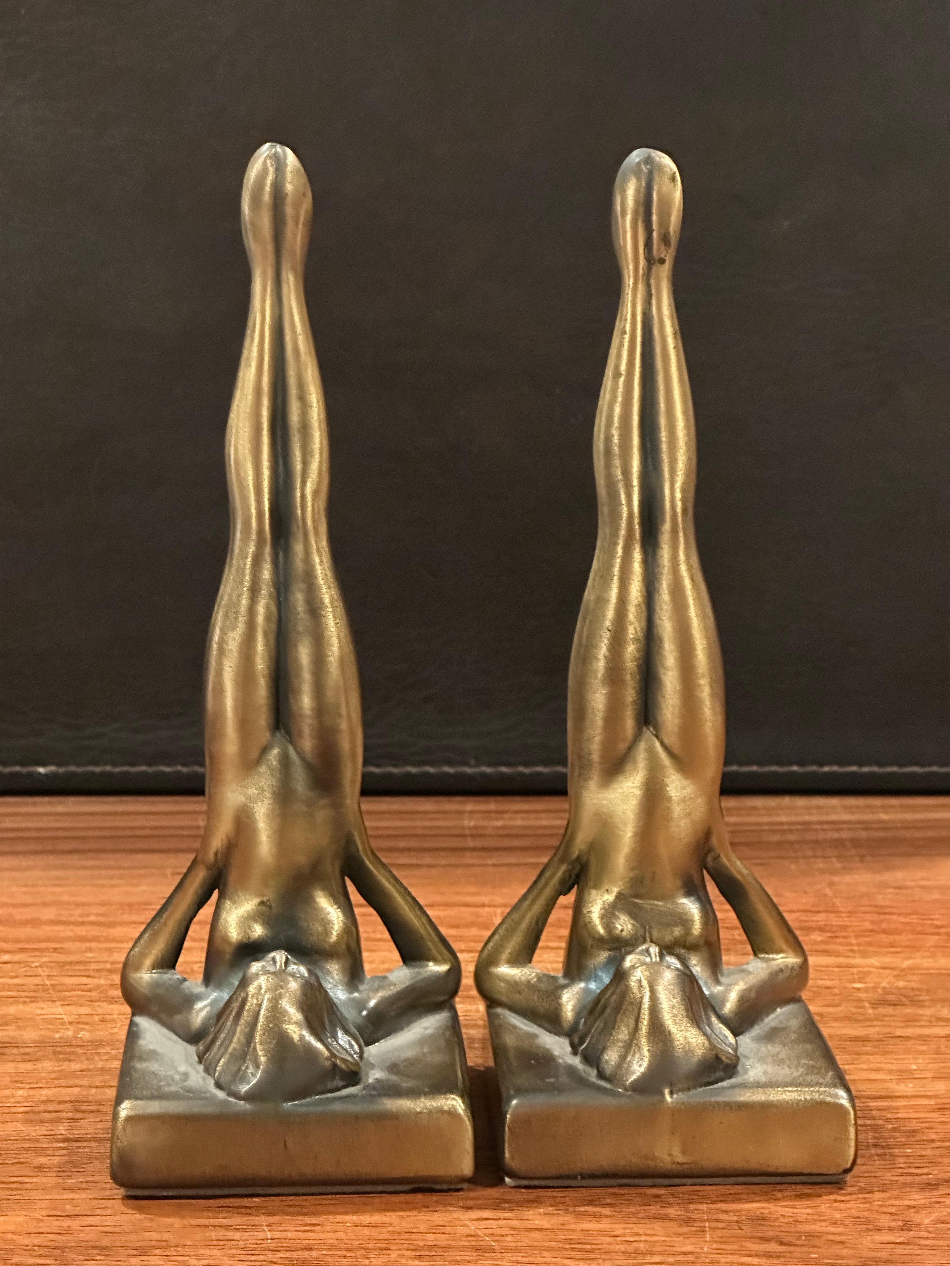 Pair of Nude Nymph Reproduction Art Deco Bookends by Sarsaparilla Deco Design For Sale 6