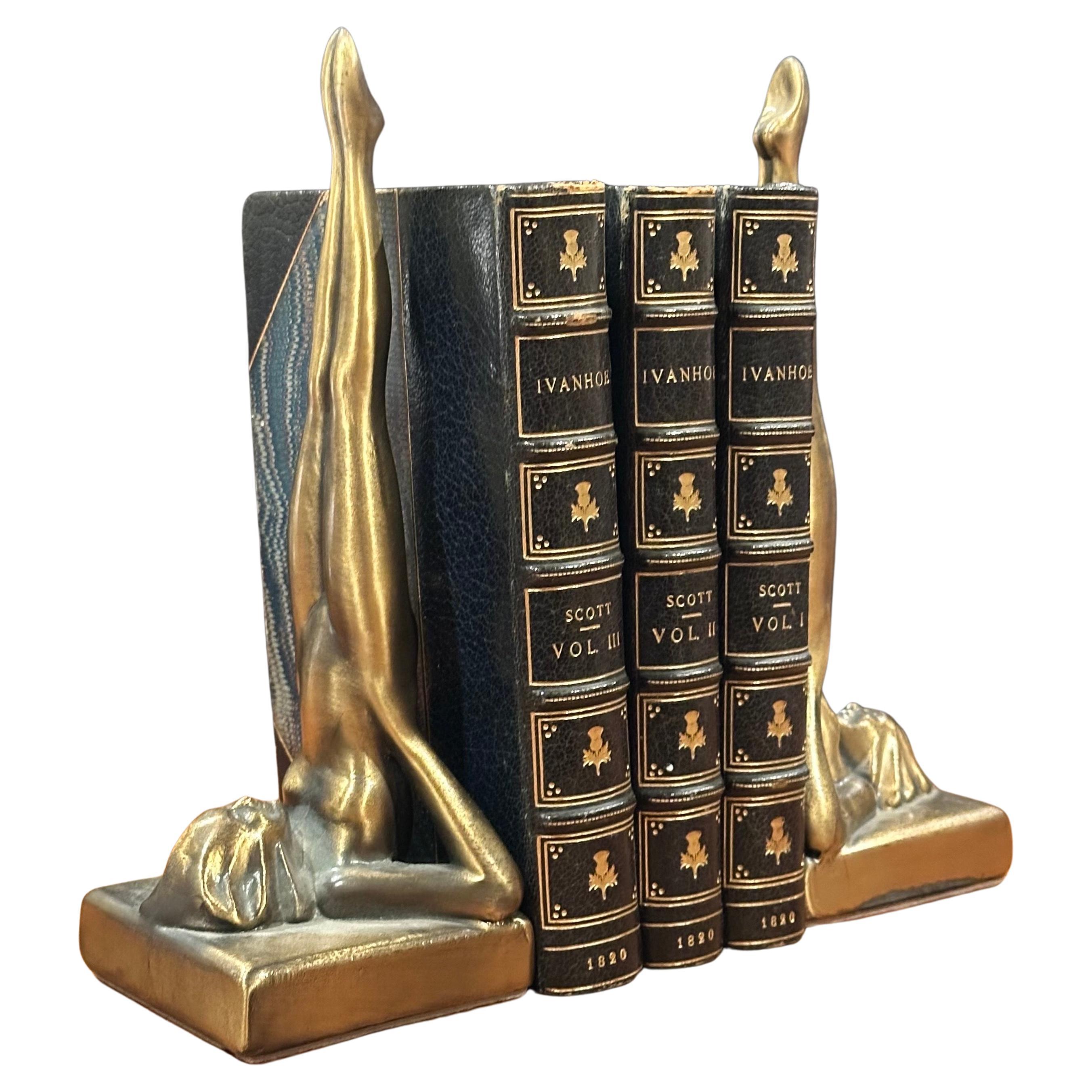 Pair of Nude Nymph Reproduction Art Deco Bookends by Sarsaparilla Deco Design For Sale 12