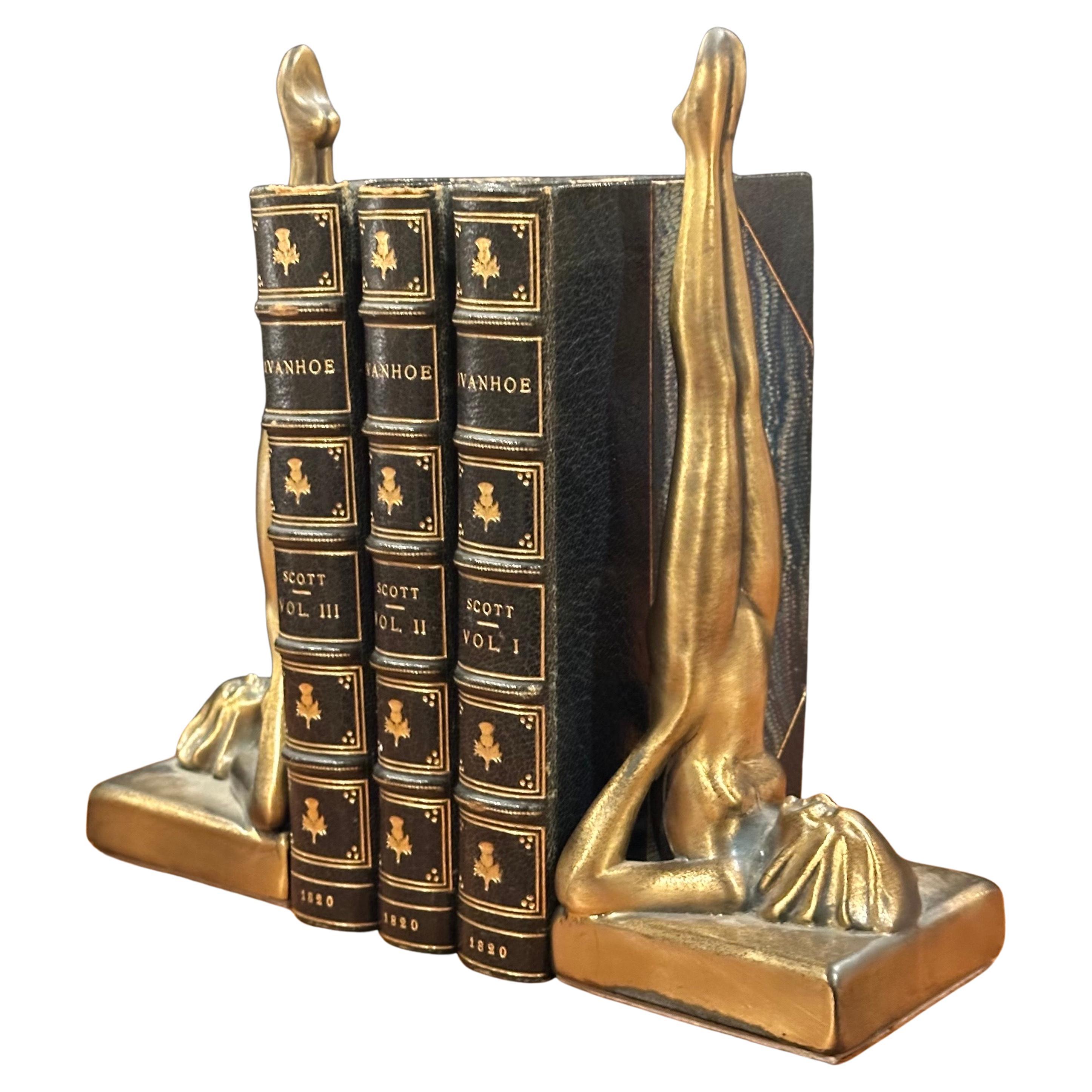 American Pair of Nude Nymph Reproduction Art Deco Bookends by Sarsaparilla Deco Design For Sale