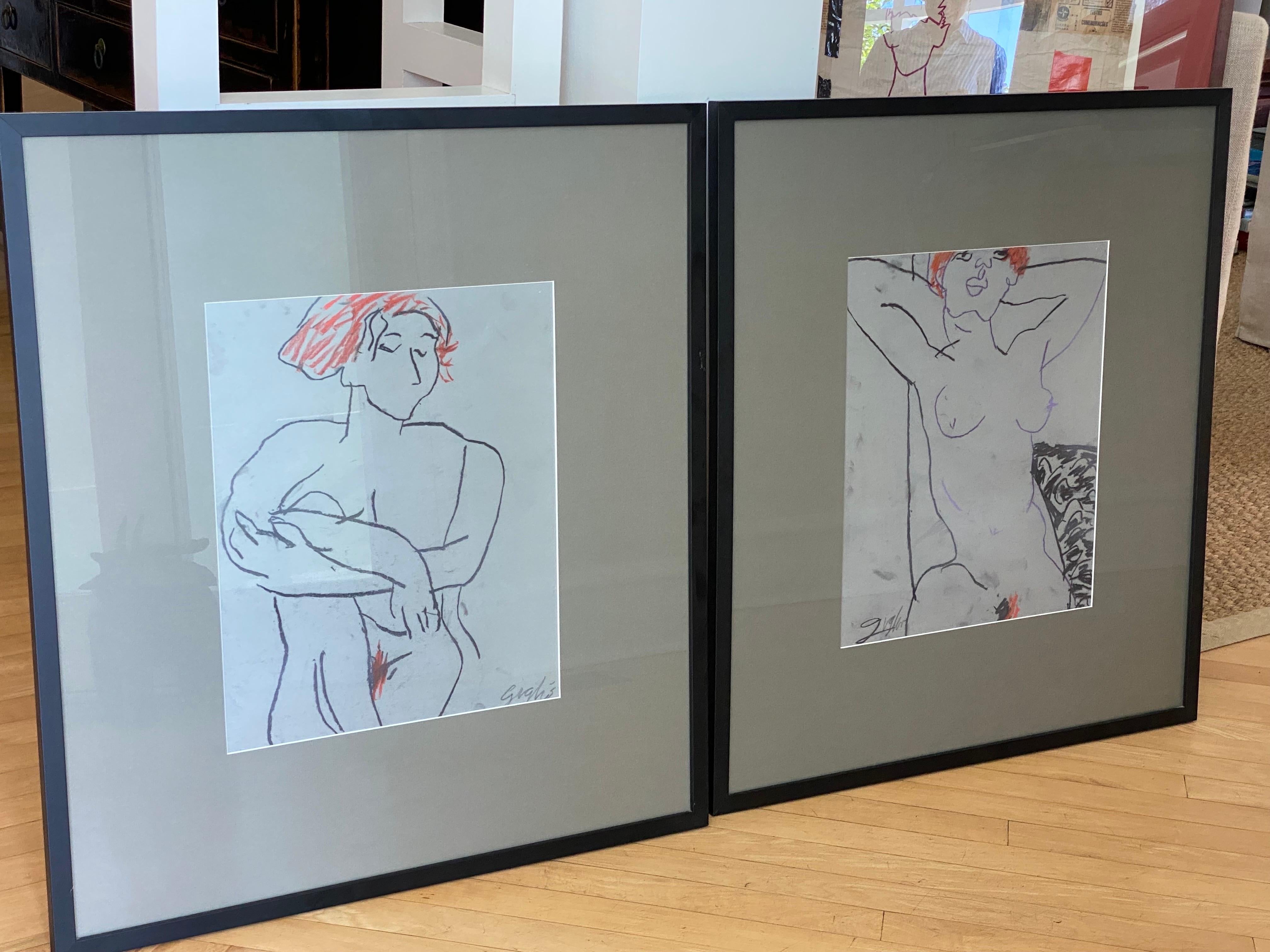 Richard Giglio, American, b. 1936
Nude Studies,
Crayon on Vellum,
Signed
Measures: 26.5