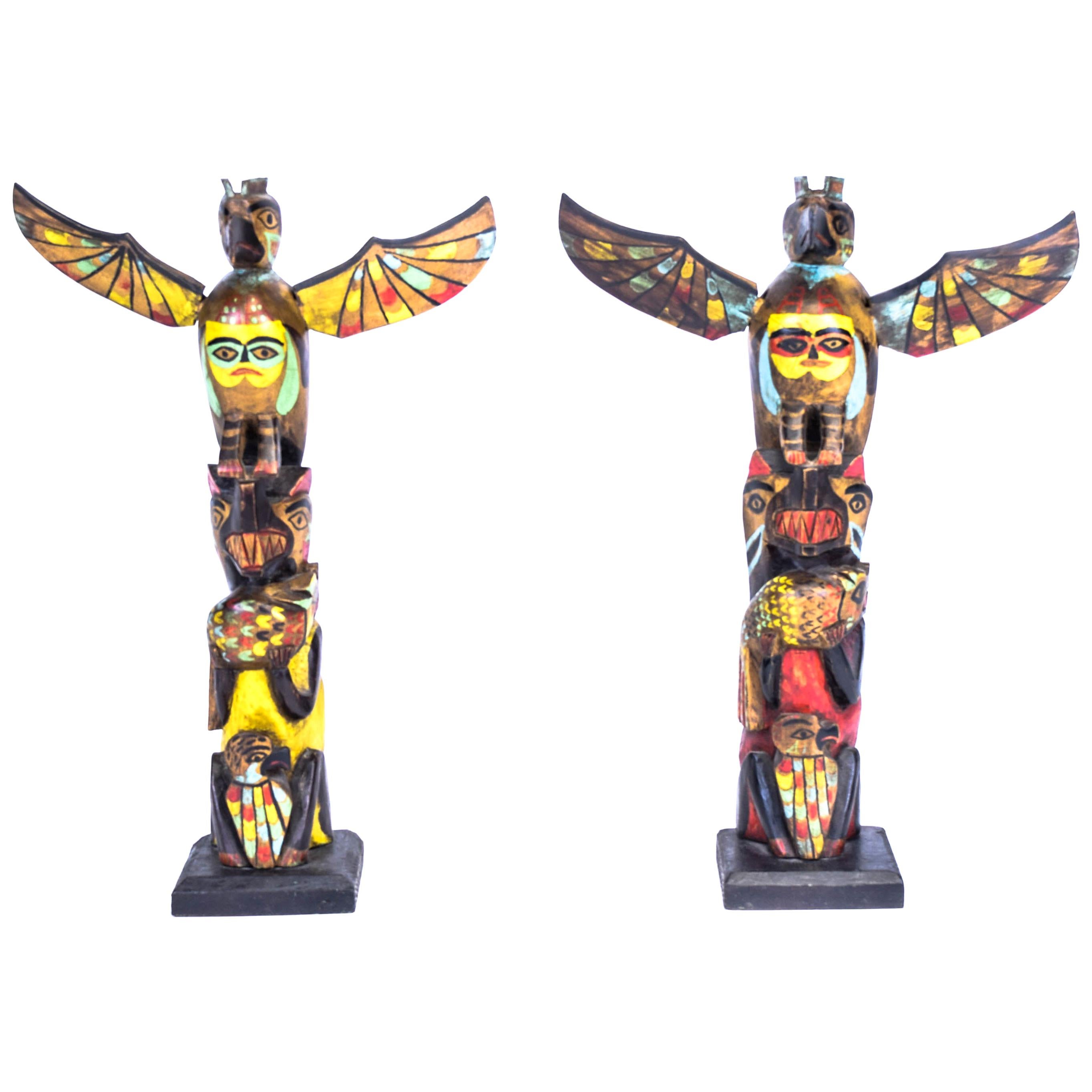 Pair of Nuu-Chah-Nulth Model Totems