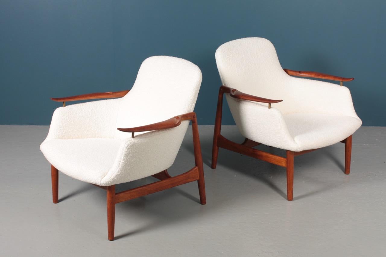 Pair of NV53 Lounge Chairs in Teak by Finn Juhl, Danish Midcentury, 1950s 3