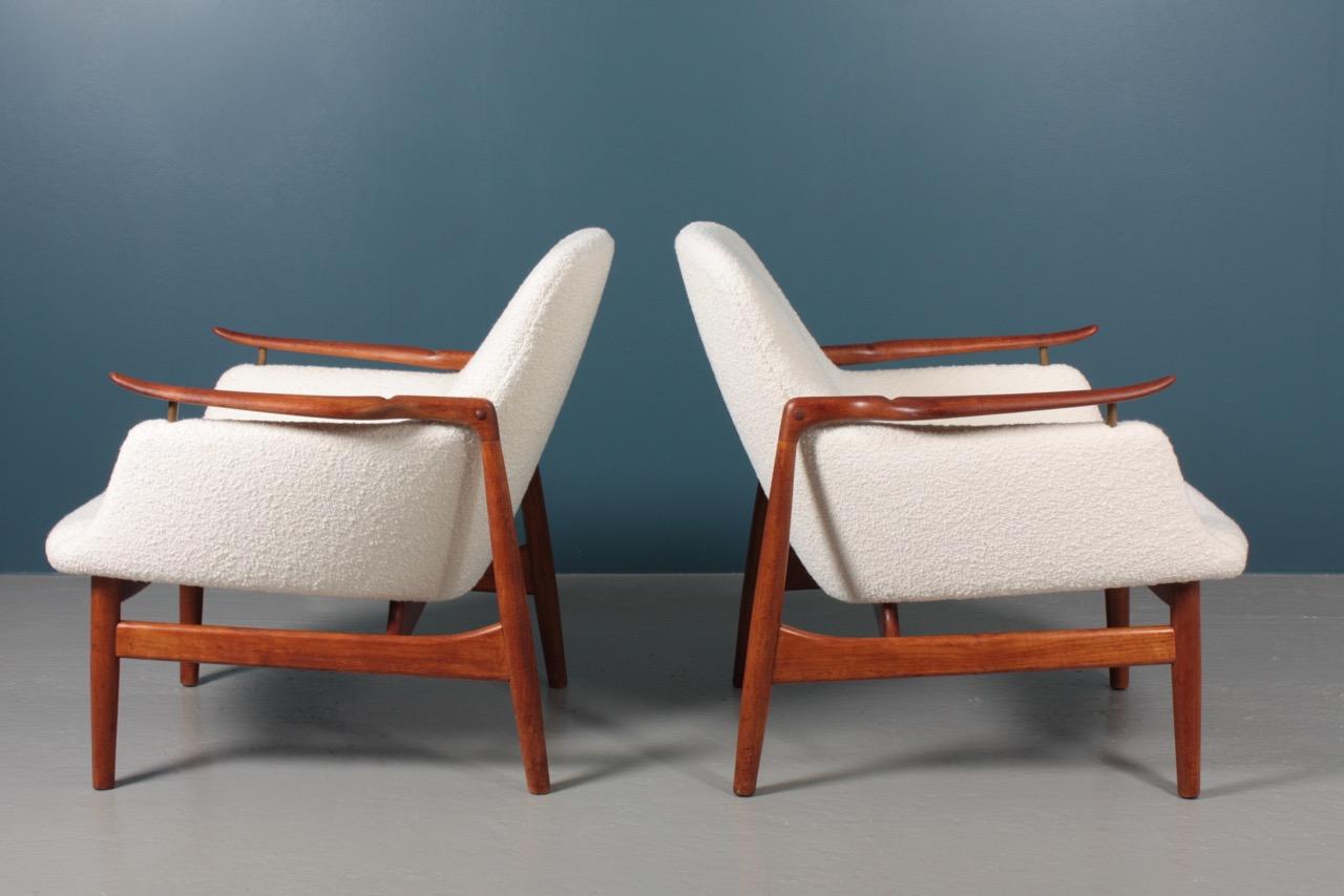 Pair of NV53 Lounge Chairs in Teak by Finn Juhl, Danish Midcentury, 1950s 5