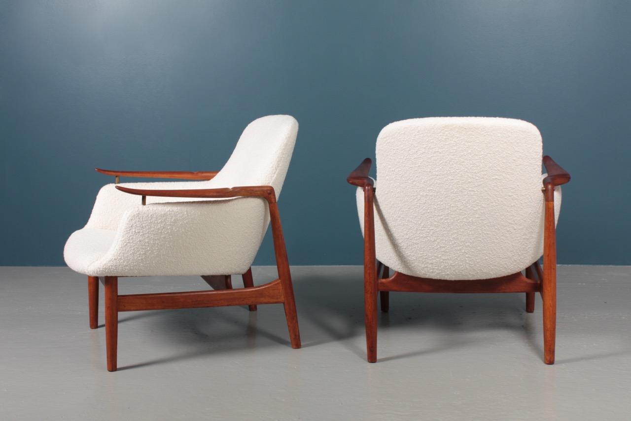 Pair of NV53 Lounge Chairs in Teak by Finn Juhl, Danish Midcentury, 1950s 8