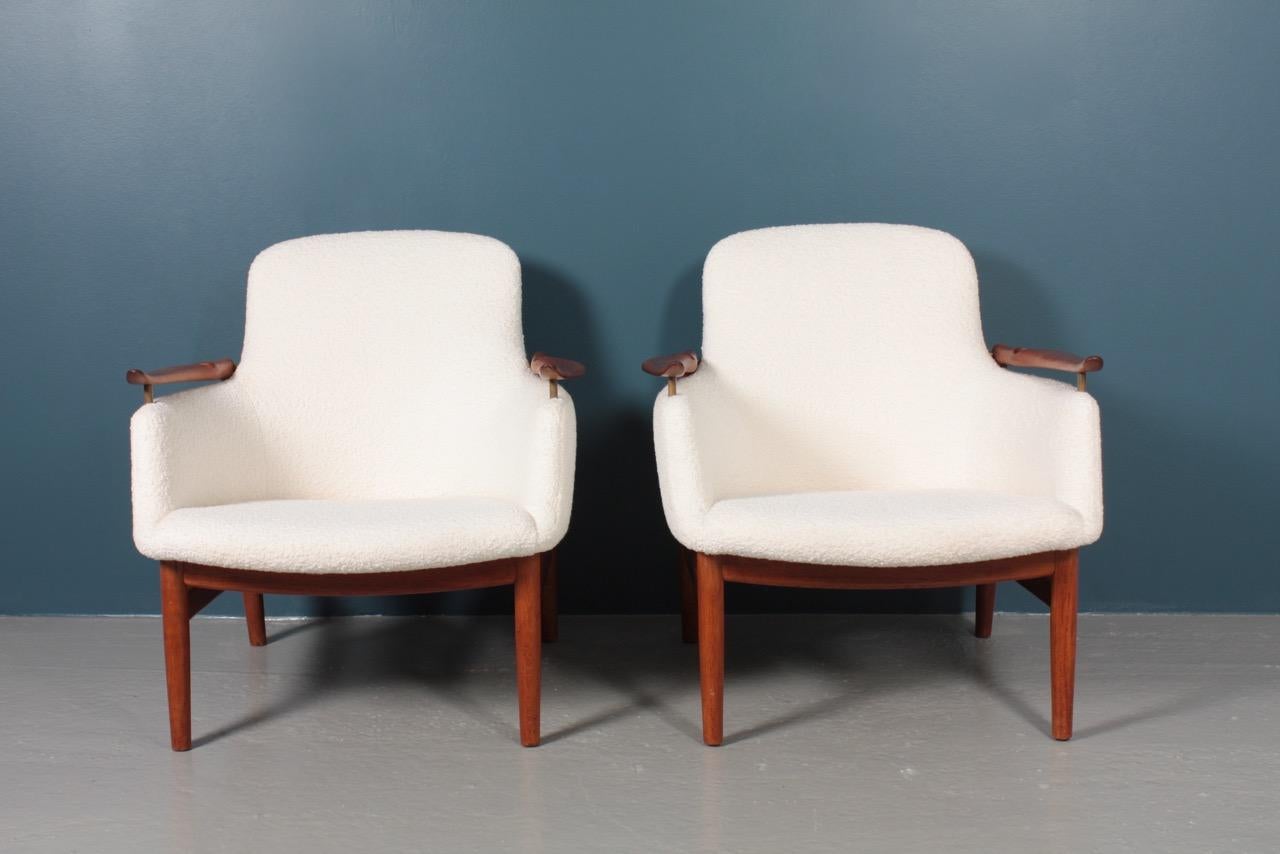Pair of NV53 Lounge Chairs in Teak by Finn Juhl, Danish Midcentury, 1950s 1
