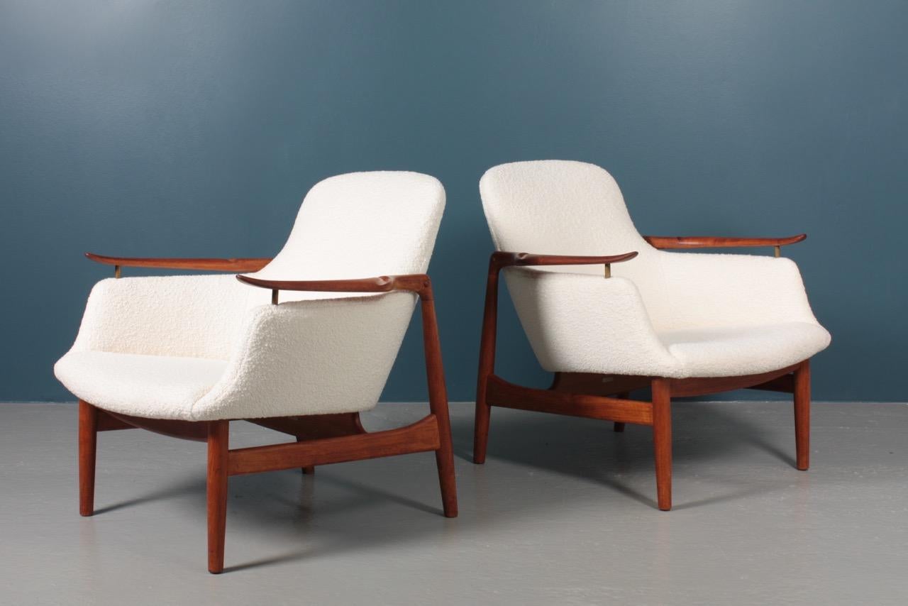 Pair of NV53 Lounge Chairs in Teak by Finn Juhl, Danish Midcentury, 1950s 2