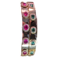 Pair of NWT $17, 900 18KT Fancy Ruby Diamond & NWT $16, 900 Bracelet Bangle Cuff
