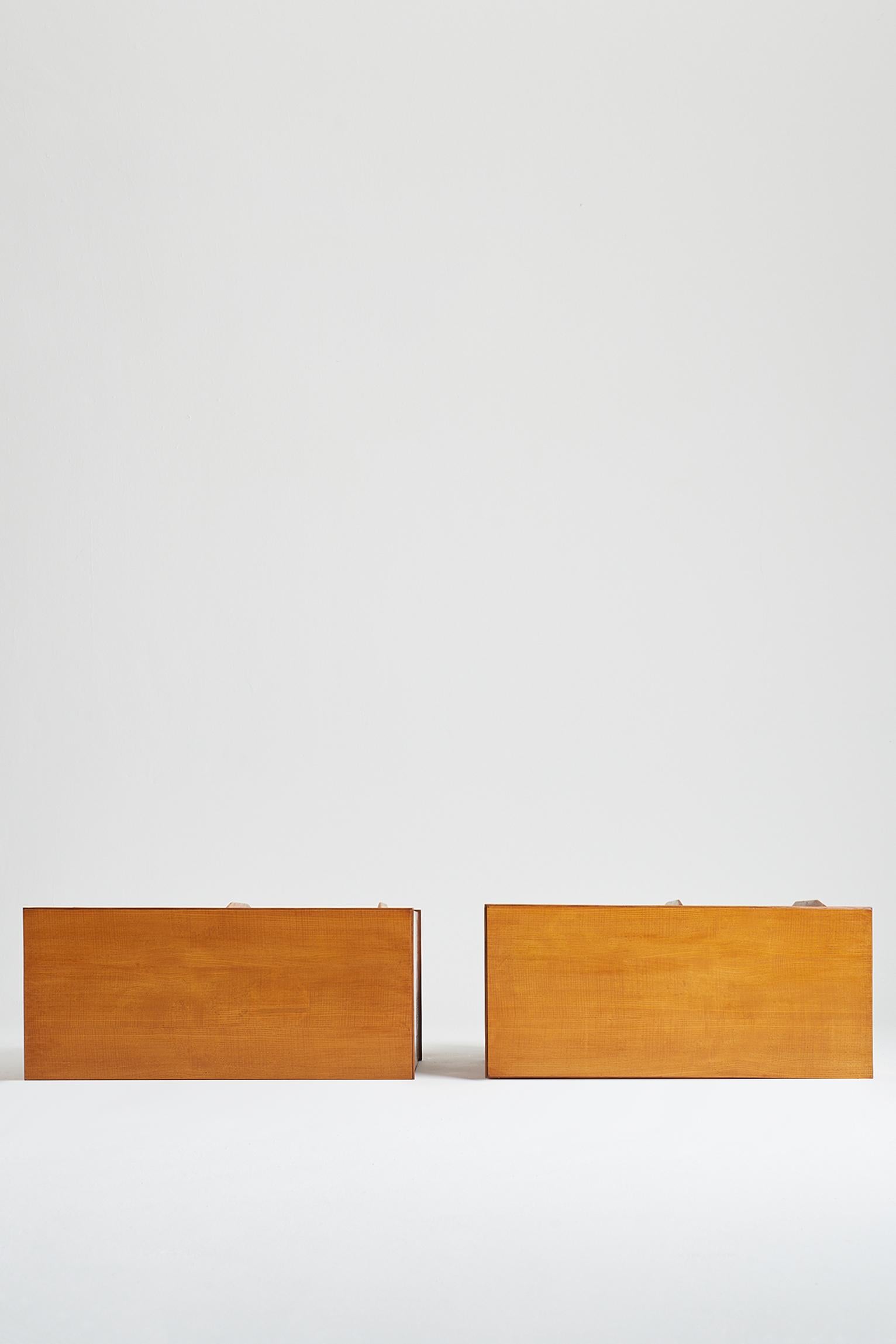 Pair of Oak and Aluminium Cabinets, in the Manner of Charlotte Perriand 8