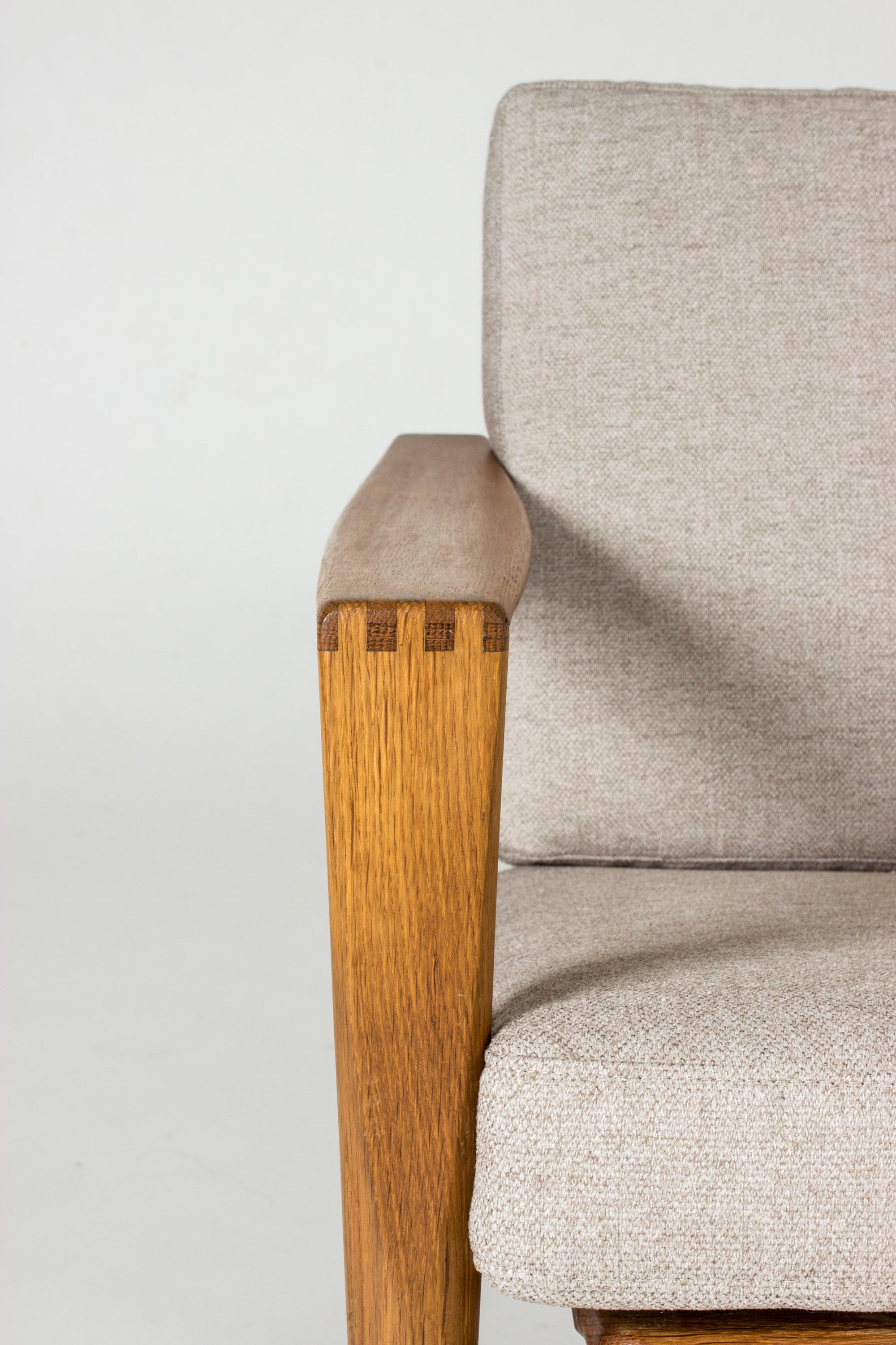 Pair of Oak and Fabric Lounge Chairs by Niels Koefoed for Niels Eilersen, 1960s 3