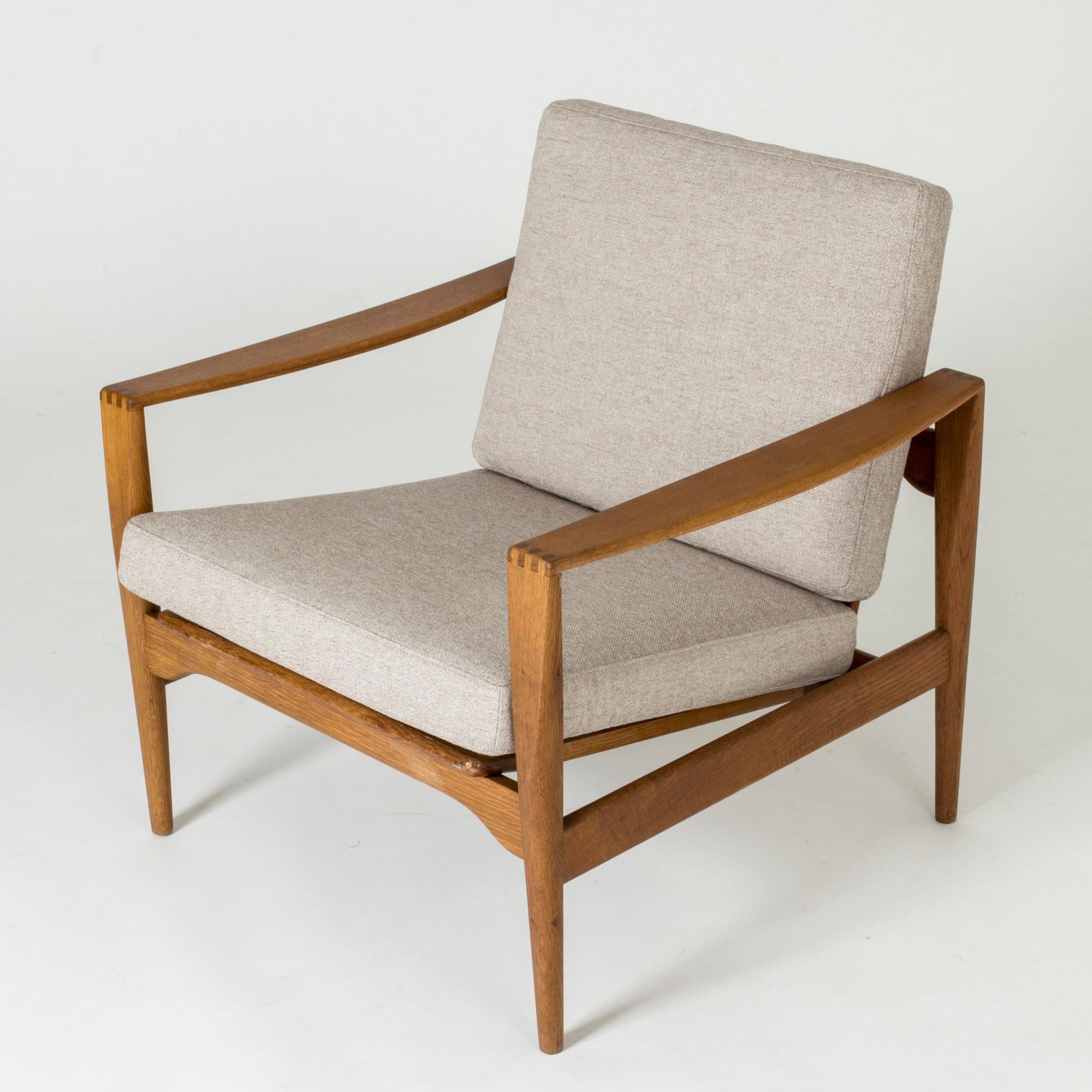 Pair of Oak and Fabric Lounge Chairs by Niels Koefoed for Niels Eilersen, 1960s 1