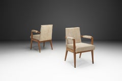Pair of Oak and Ponyskin Side Chairs, France ca 1930s