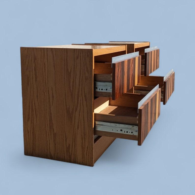 Canadian Pair of Oak and Rosewood Nightstands, Vintage, 70s, Made in Canada, Bedroom