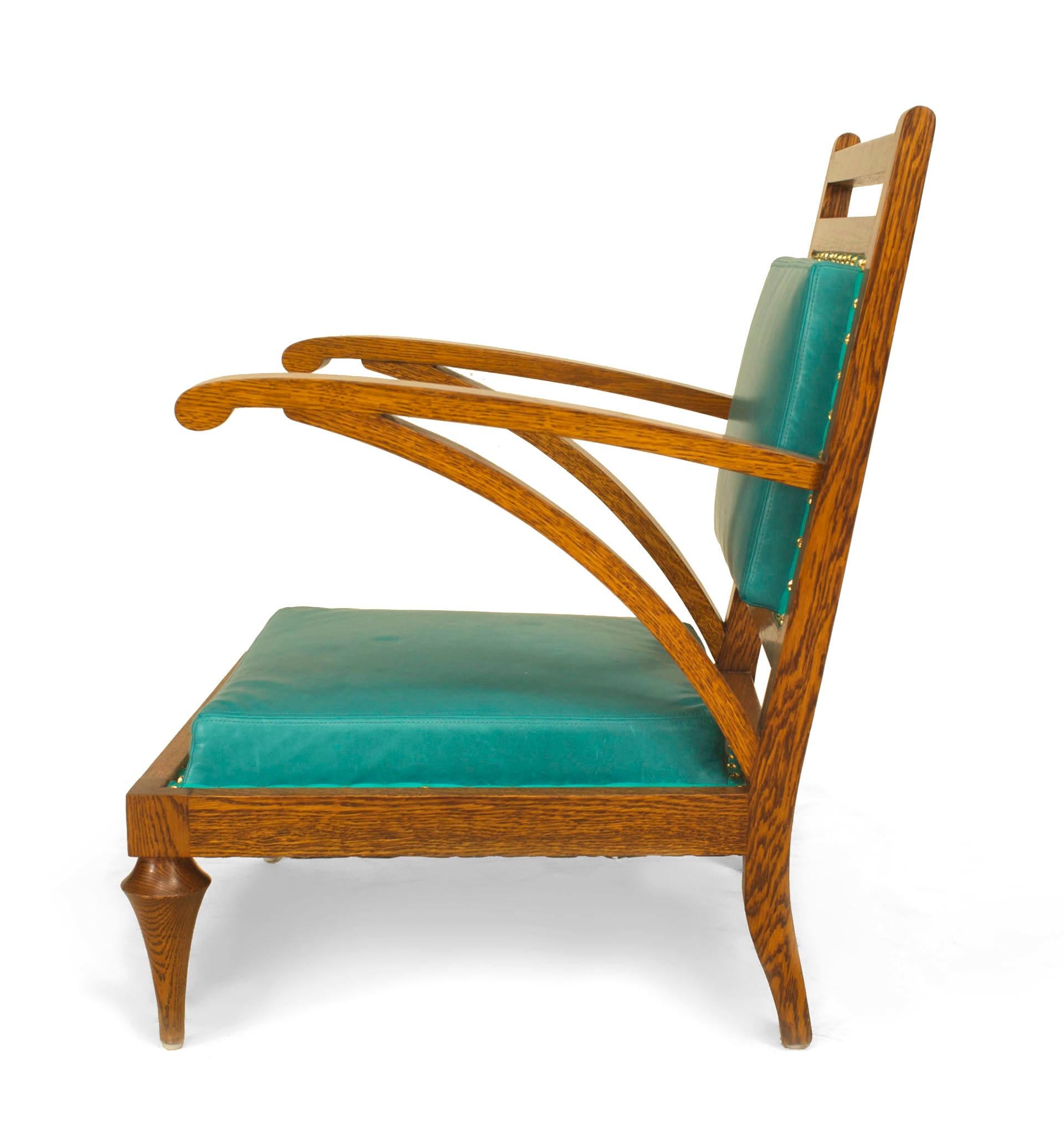 turquoise chairs leather