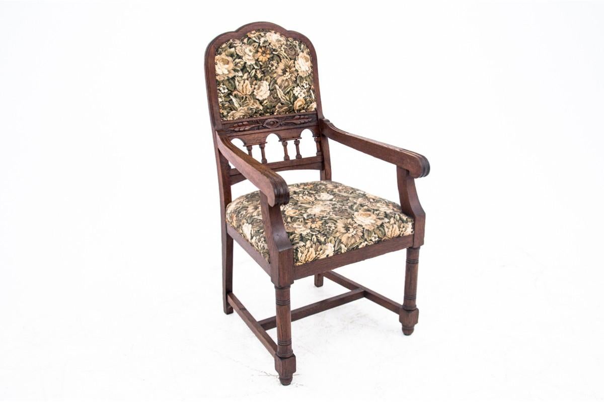 Early 20th Century Pair of Oak Antique Armchairs, Western Europe, circa 1900