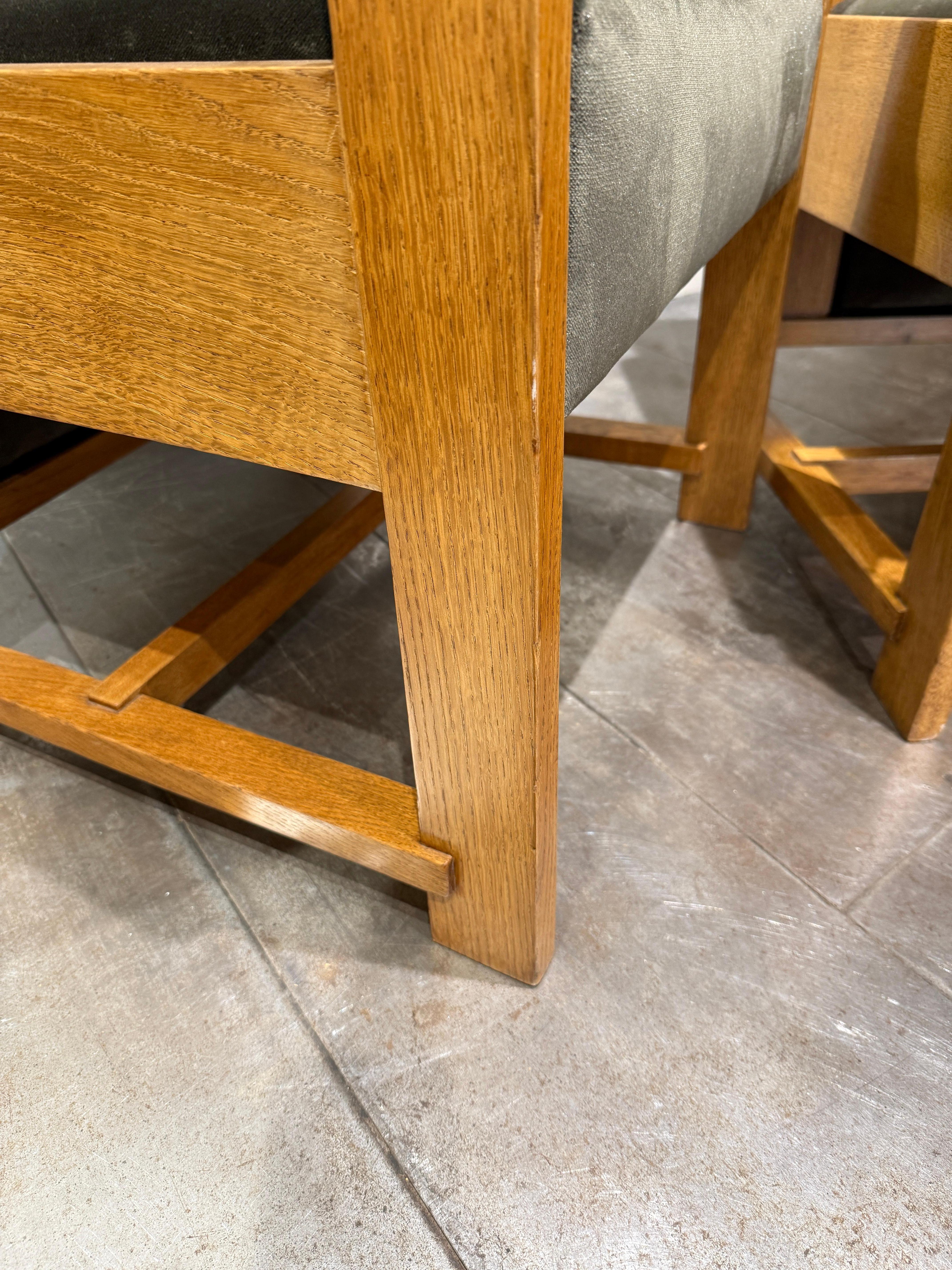 Mid-Century moderno Coppia di poltrone in quercia di Frits Spanjaard del 1920 circa in vendita