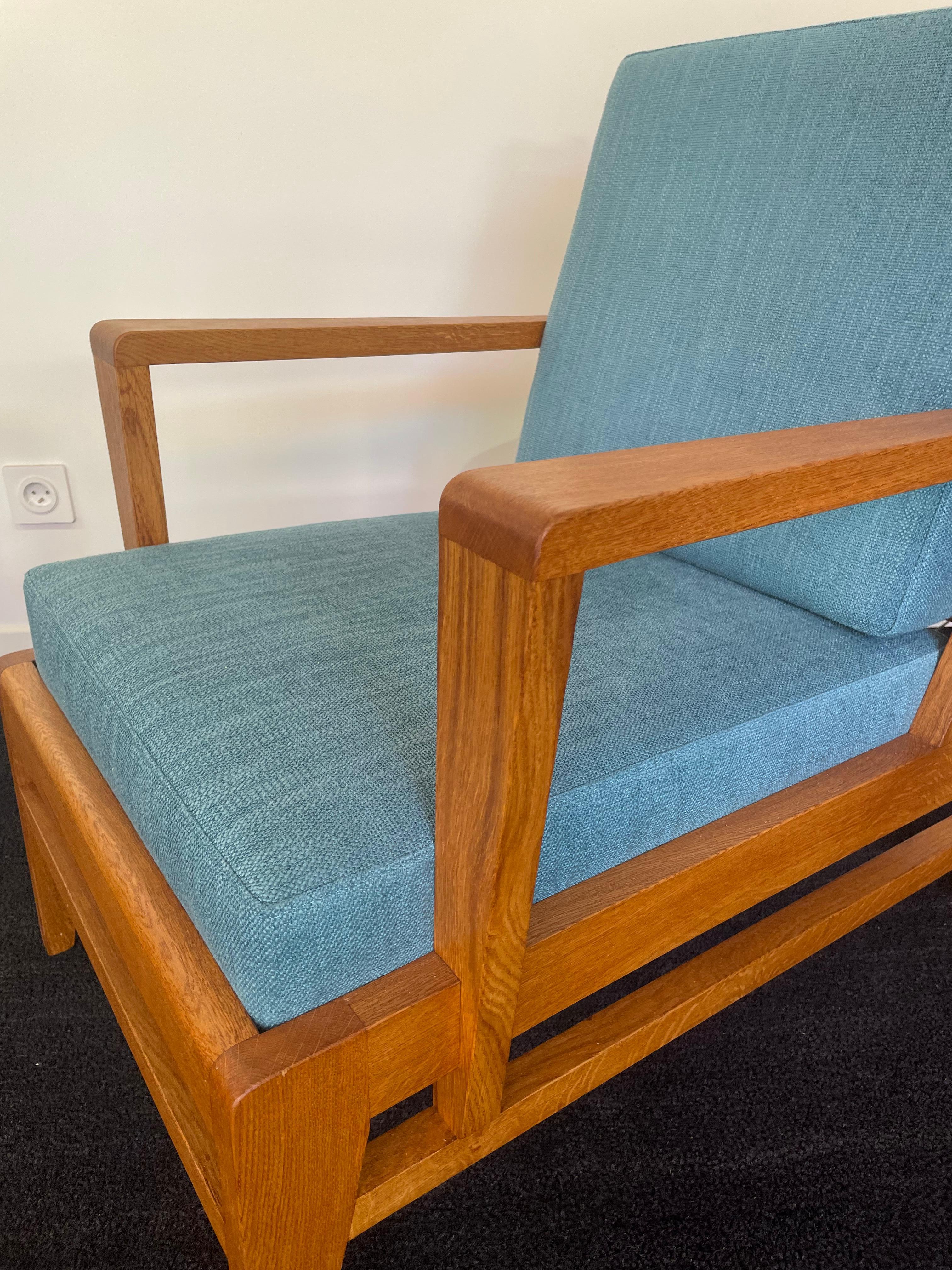Mid-Century Modern paire de fauteuils en Oak par René Gabriel 1946 en vente