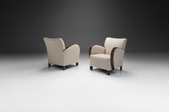 Paar Eiche Art Deco Sessel, Europa ca 1930s