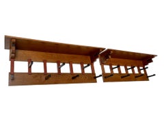 Pair of Oak Art Deco Modernist Coat Racks by P.E.L. Izeren for De Genneper Molen