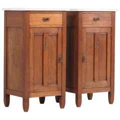 Pair of Oak Art Nouveau Arts & Crafts Nightstands by H. Pander & Zonen, 1900s