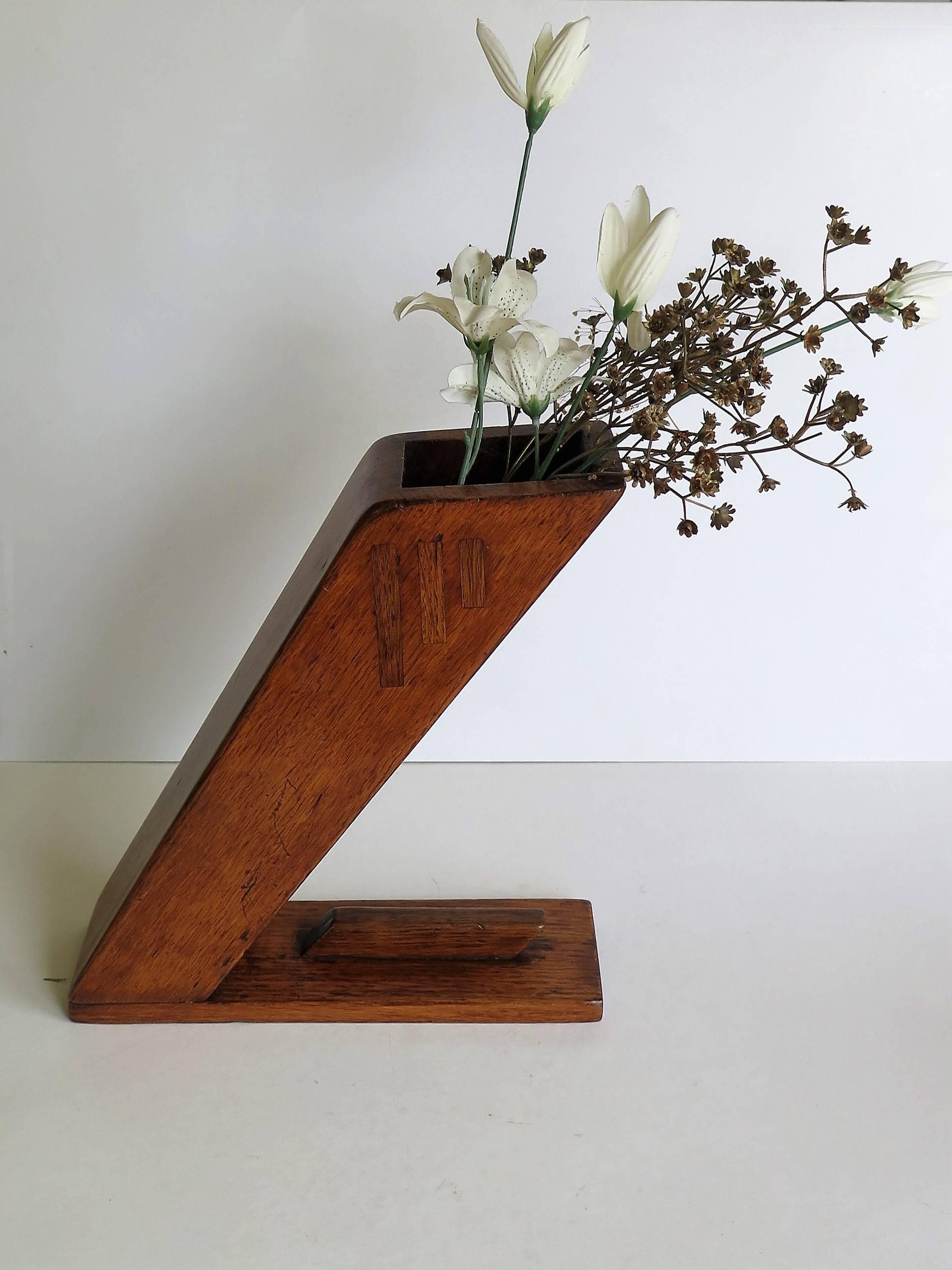 Arts and Crafts PAIR of Vases or Bookends Inlaid Oak all handmade, Circa 1890 5