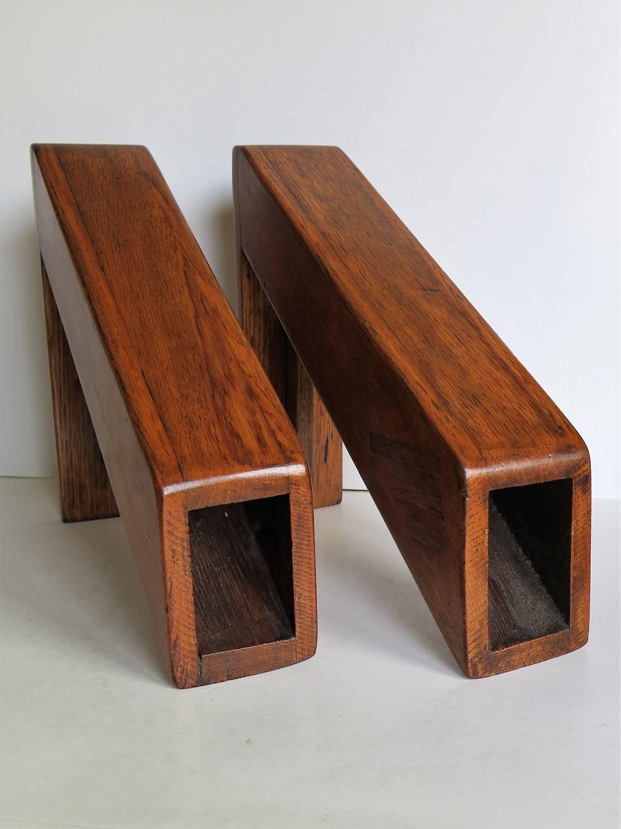 Arts and Crafts PAIR of Vases or Bookends Inlaid Oak, Circa 1890 For Sale 11
