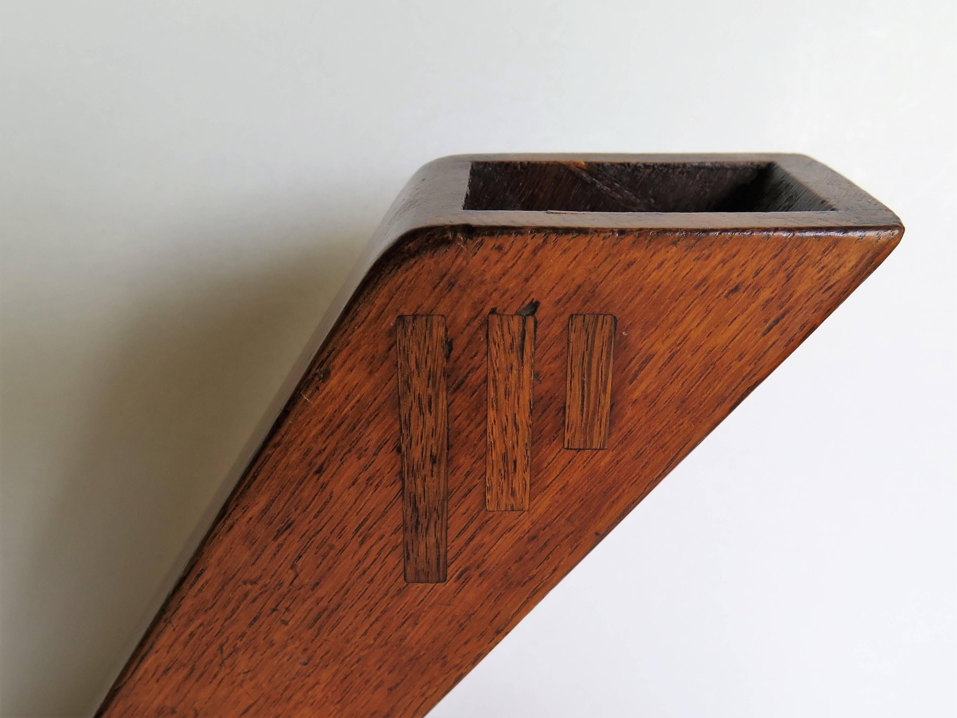 19th Century Arts and Crafts PAIR of Vases or Bookends Inlaid Oak all handmade, Circa 1890