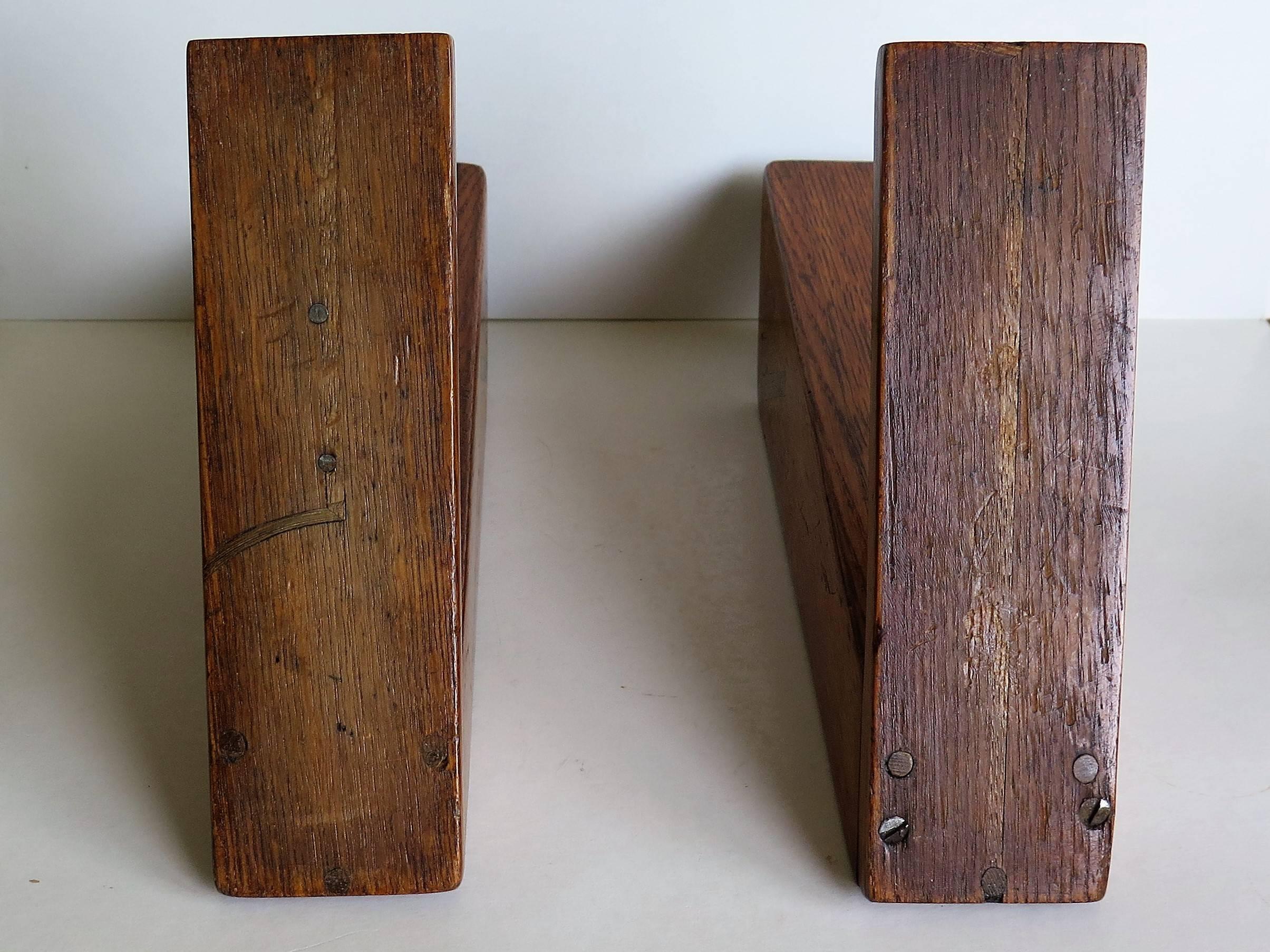 Arts and Crafts PAIR of Vases or Bookends Inlaid Oak, Circa 1890 For Sale 2