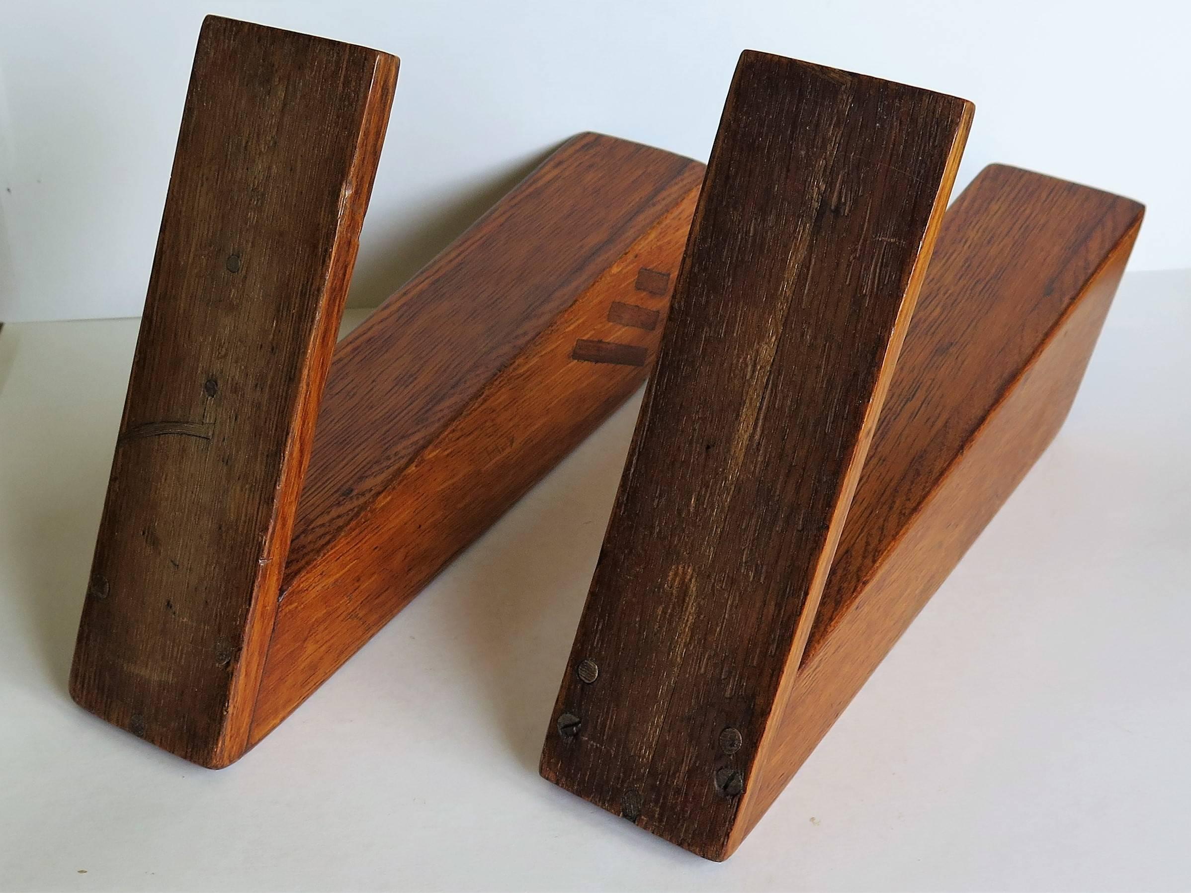 Arts and Crafts PAIR of Vases or Bookends Inlaid Oak all handmade, Circa 1890 3
