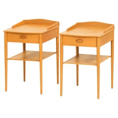Pair of Oak Bedside Tables by Ab Erik Andersson for Rottne, Sweden, 1960s