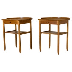 Pair of Oak Bedside Tables by Sven Engström and Gunnar Myrstrand