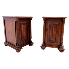 Used Pair of oak bedside tables, France, circa 1920.