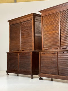 Pair of oak Belgian Filing Cabinets ca. 1920
